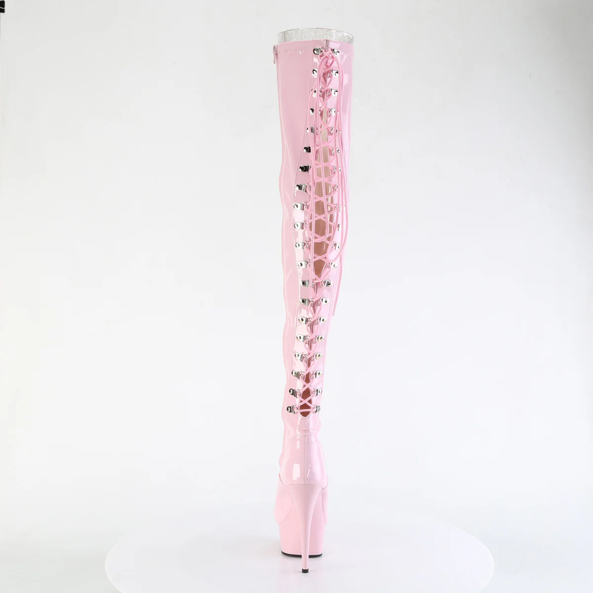 Baby Pink 6 Inch Pole Dance Thigh High Boots -  Pleaser DELIGHT-3063 - Image 4