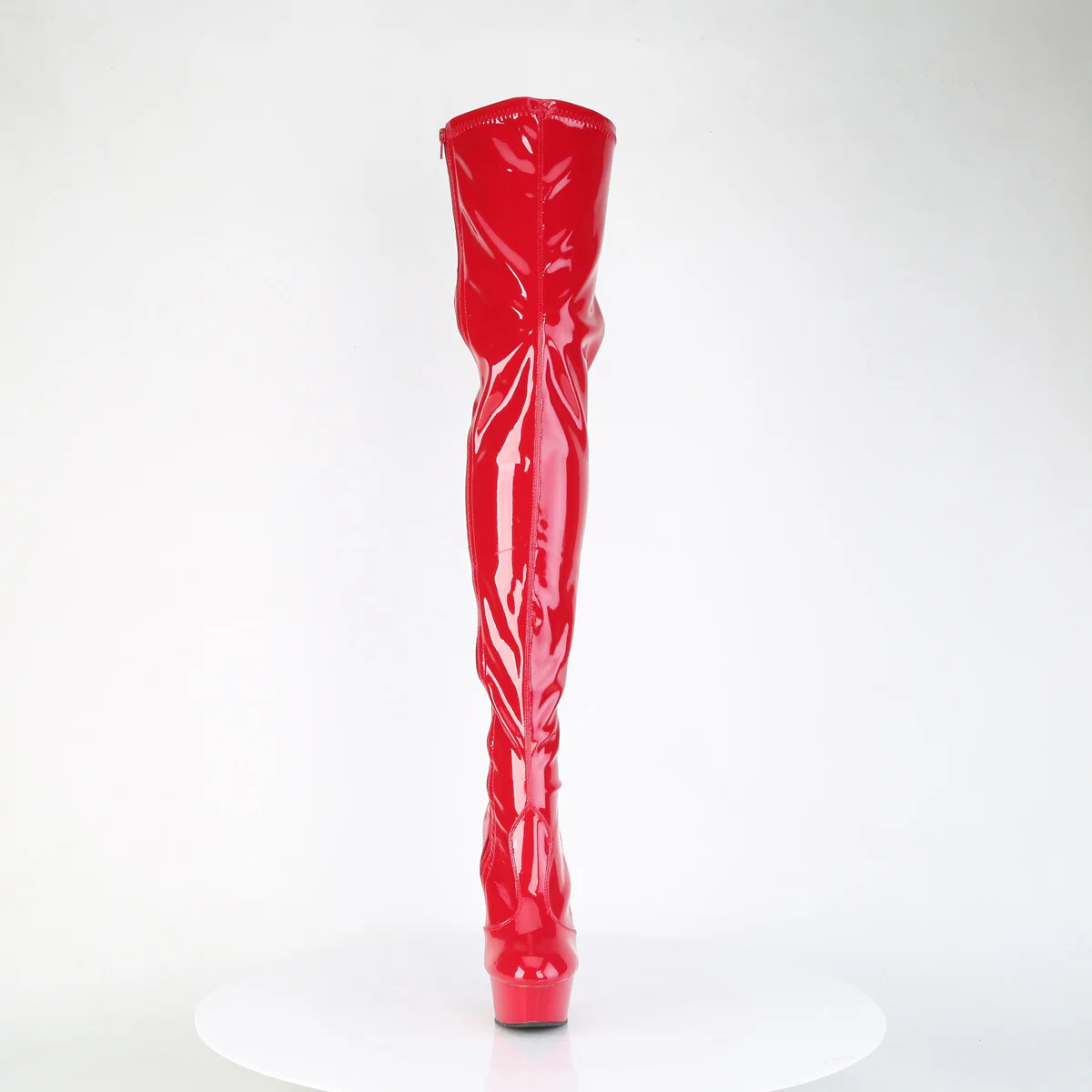 Red 6 Inch Stratement Thigh High Boots - Pleaser DELIGHT-4000 - Image 2