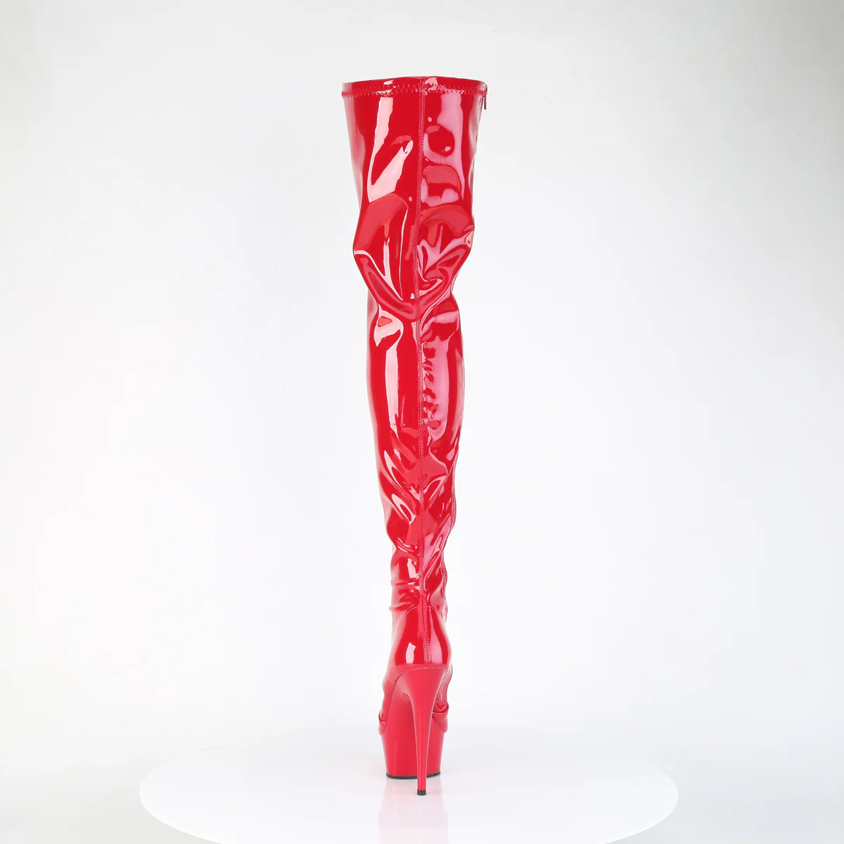 Red 6 Inch Stratement Thigh High Boots - Pleaser DELIGHT-4000 - Image 4