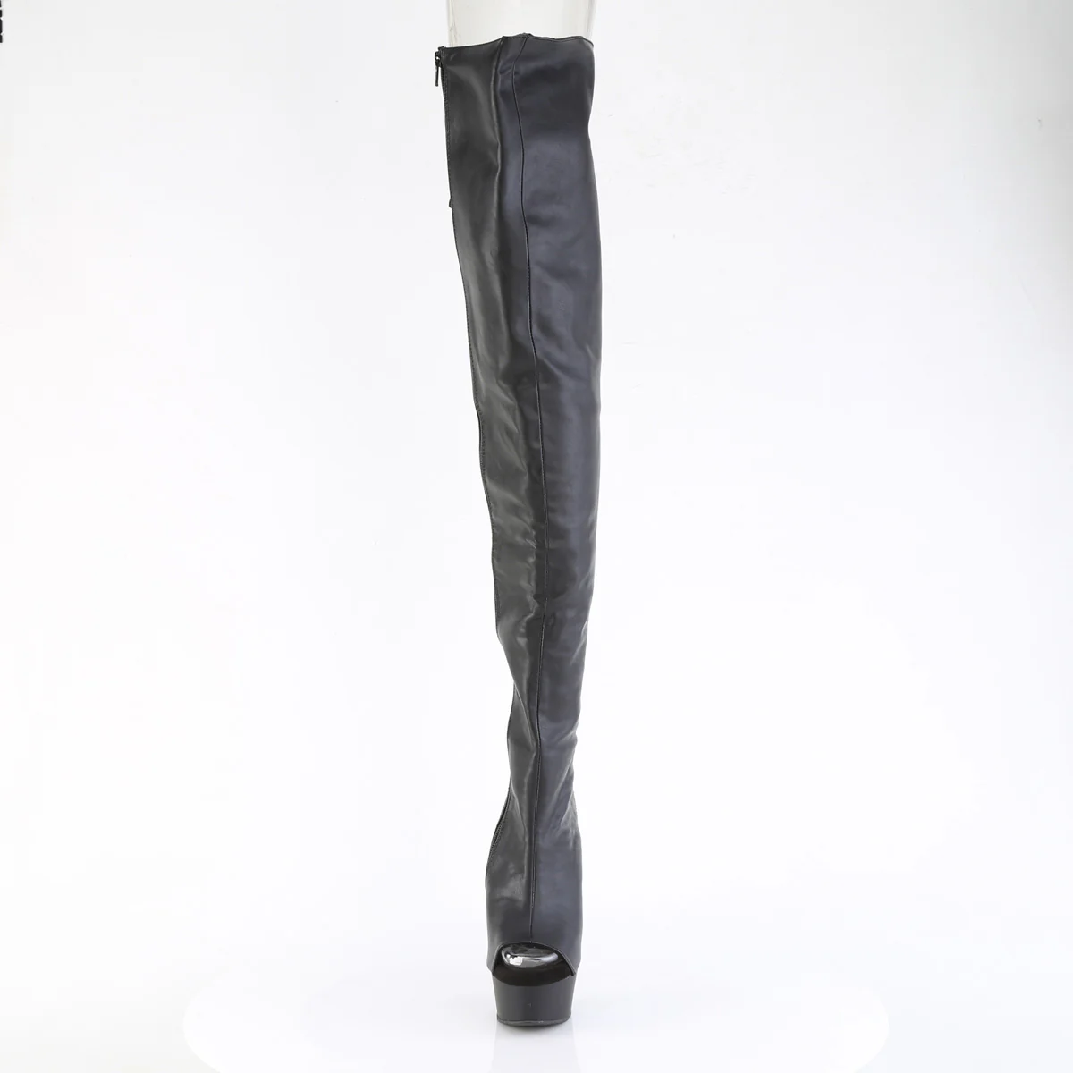 Black 6 Inch Pole Dance Thigh High Boots - Pleaser DELIGHT-4019 - Image 2