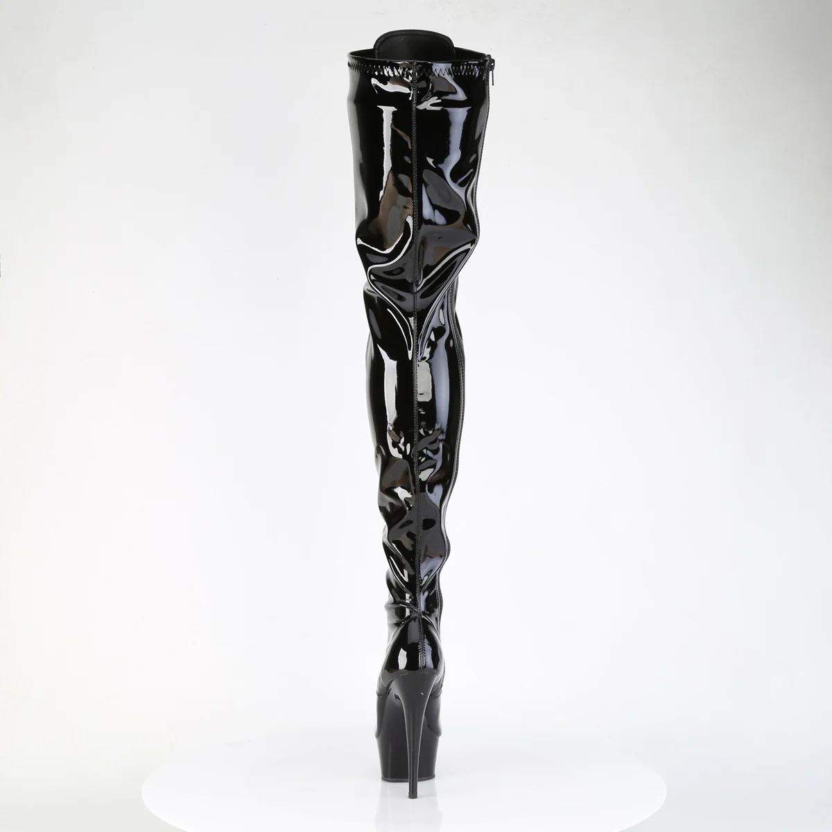 Black Patent 6 Inch Exotic Dance Thigh High Boots - Pleaser DELIGHT-4023 - Image 4