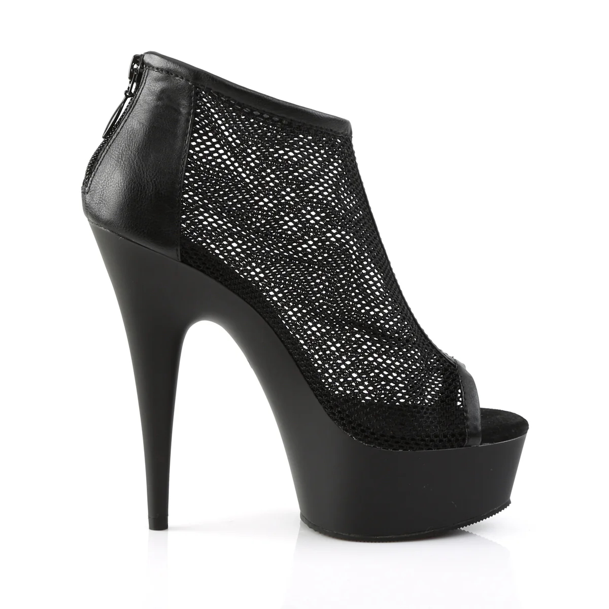 Black 6 Inch High Fashiom Platform Shoes - Pleaser DELIGHT-600-12 - Image 5