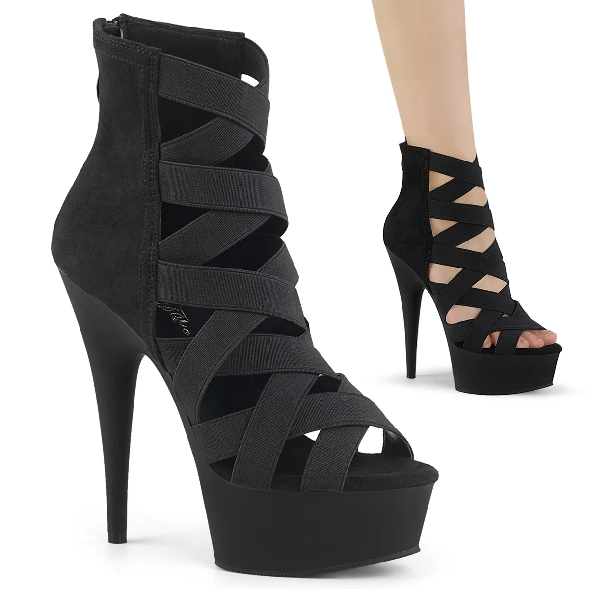 Black 6 Inch Fetish Platform Shoes -  Pleaser DELIGHT-600-24 - Image 6