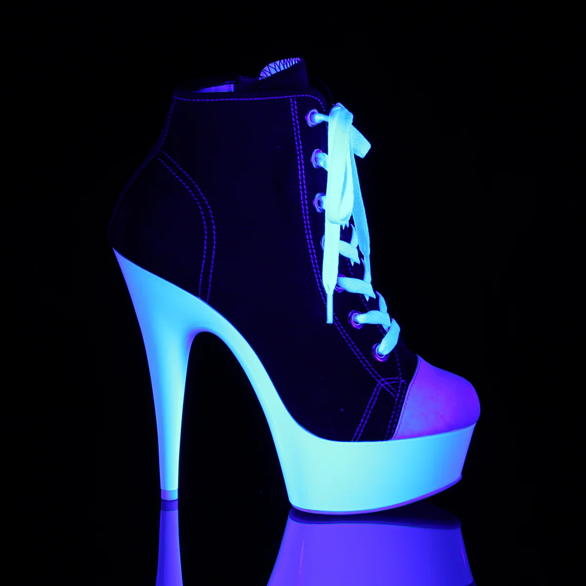 Black 6 Inch Exotic Dancers Platform Shoes -  Pleaser DELIGHT-600SK-02 - Image 5