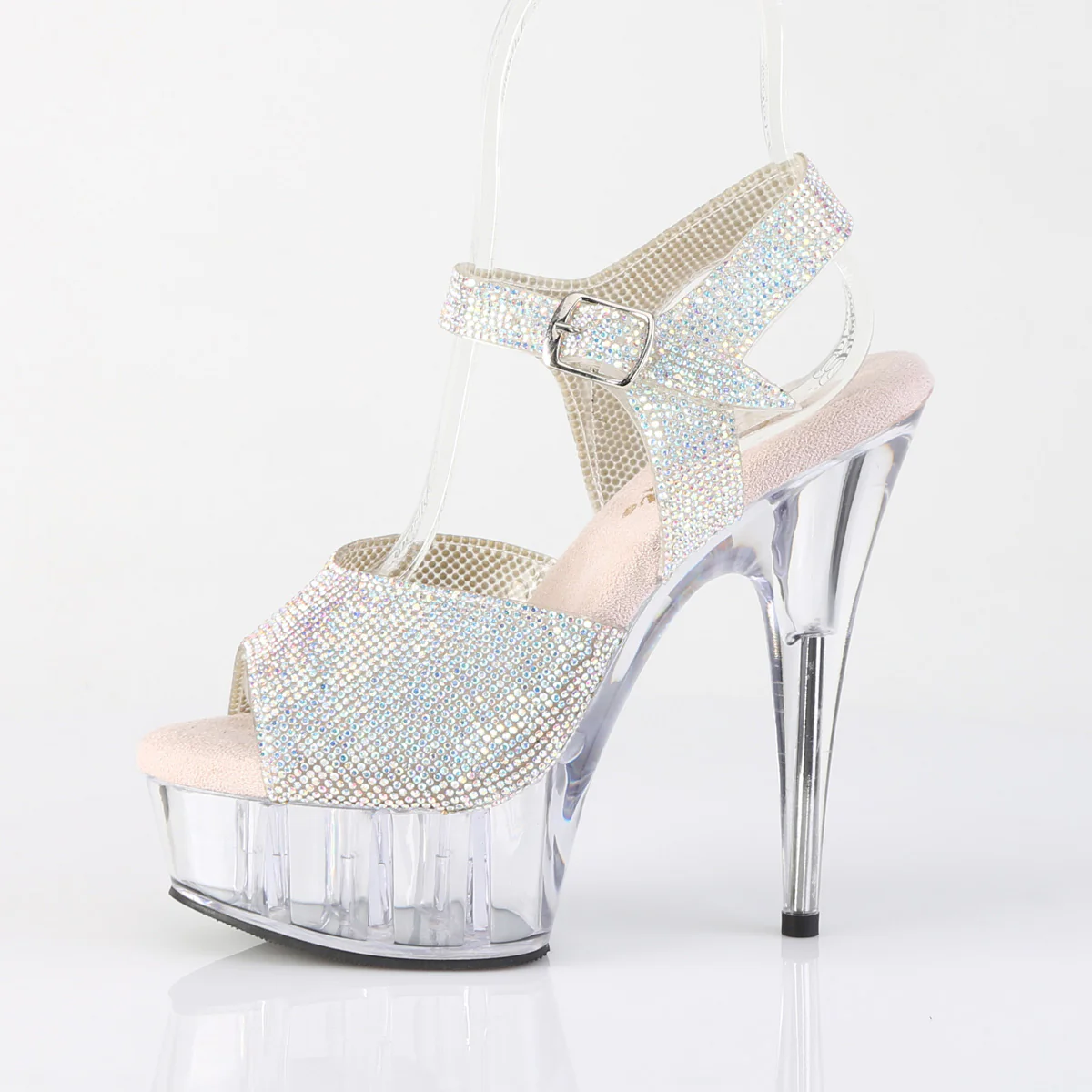 Silver 6 Inch Exotic Dancer Platform Shoes -  Pleaser DELIGHT-608N-RS - Image 3