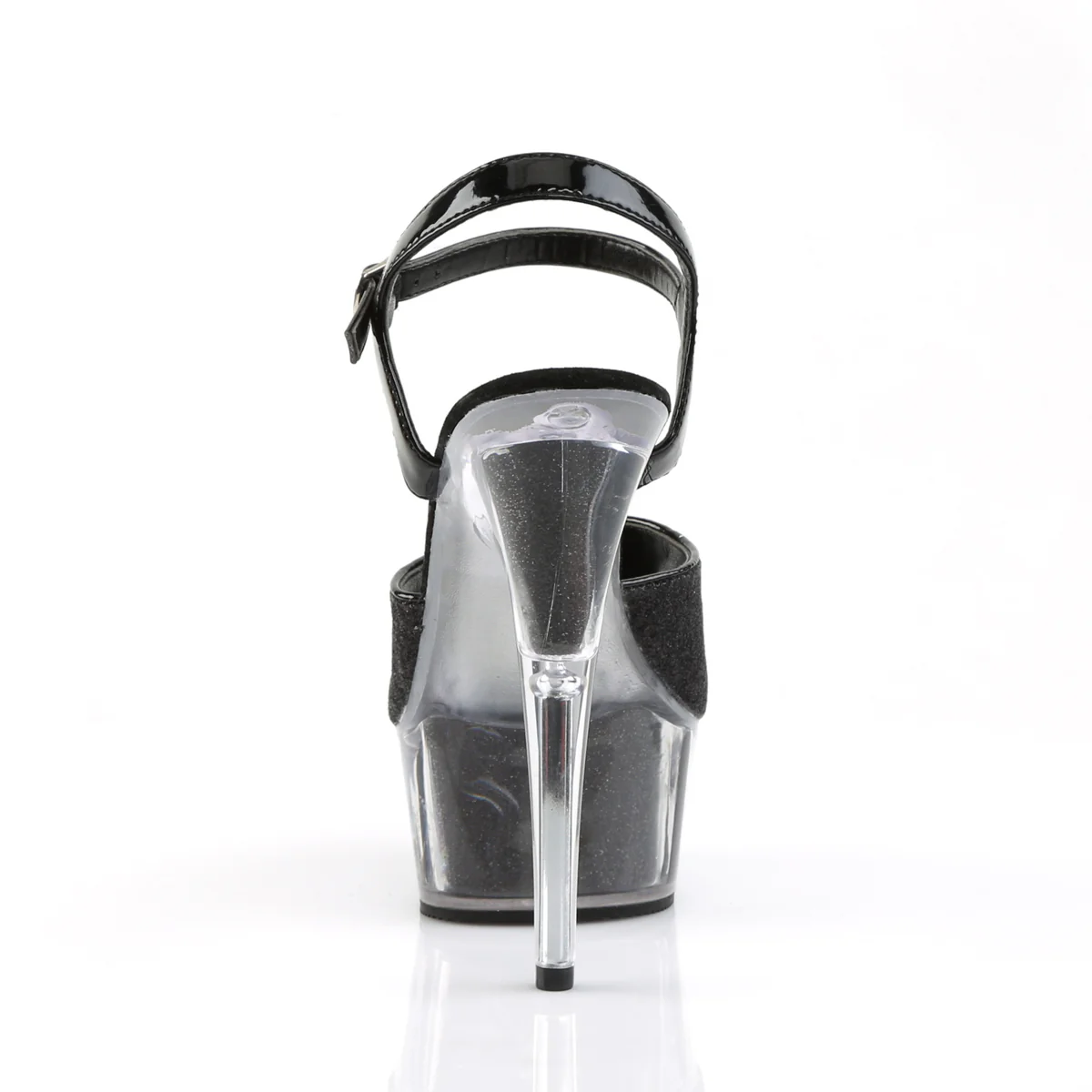 Black Glitter 6 Inch Platform Kinky Platform Shoes - Pleaser DELIGHT-609-5G - Image 4