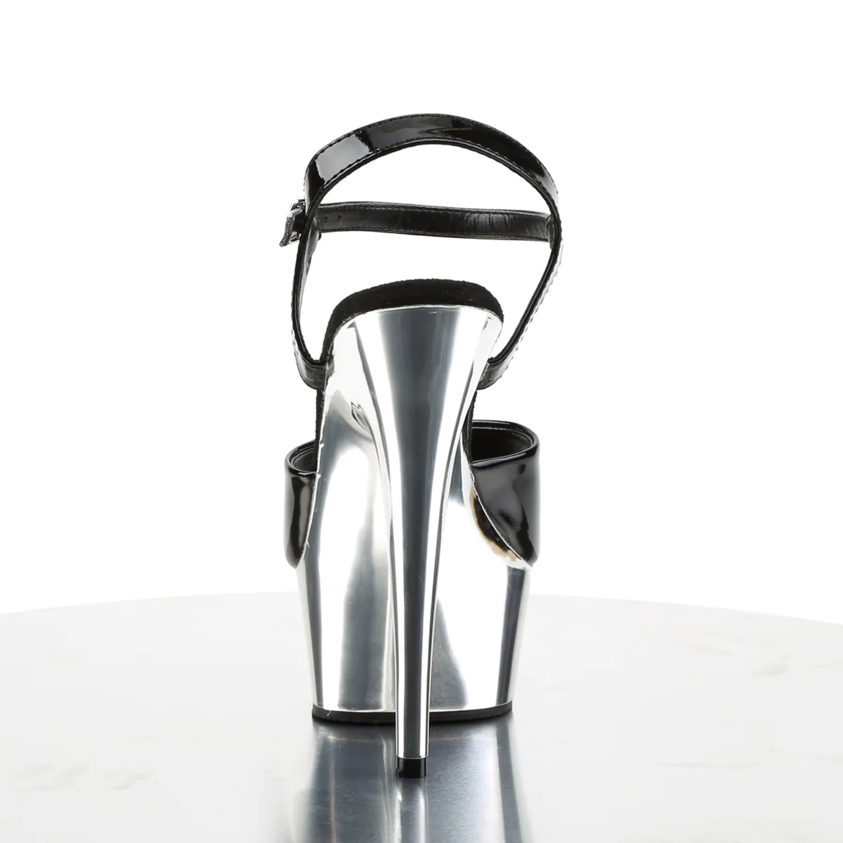 Black Silver 6 Inch Erotic Dancer Platform Shoes -  Pleaser DELIGHT-609 - Image 4