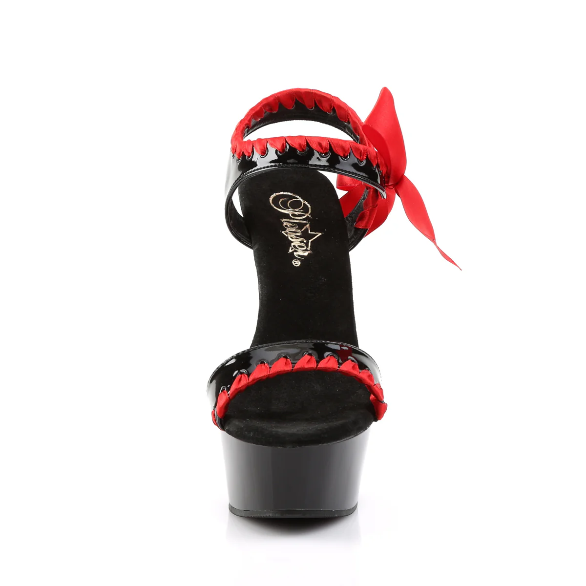 Black Red 6 Inch Pole Dance Platform Shoes -  Pleaser DELIGHT-615 - Image 2