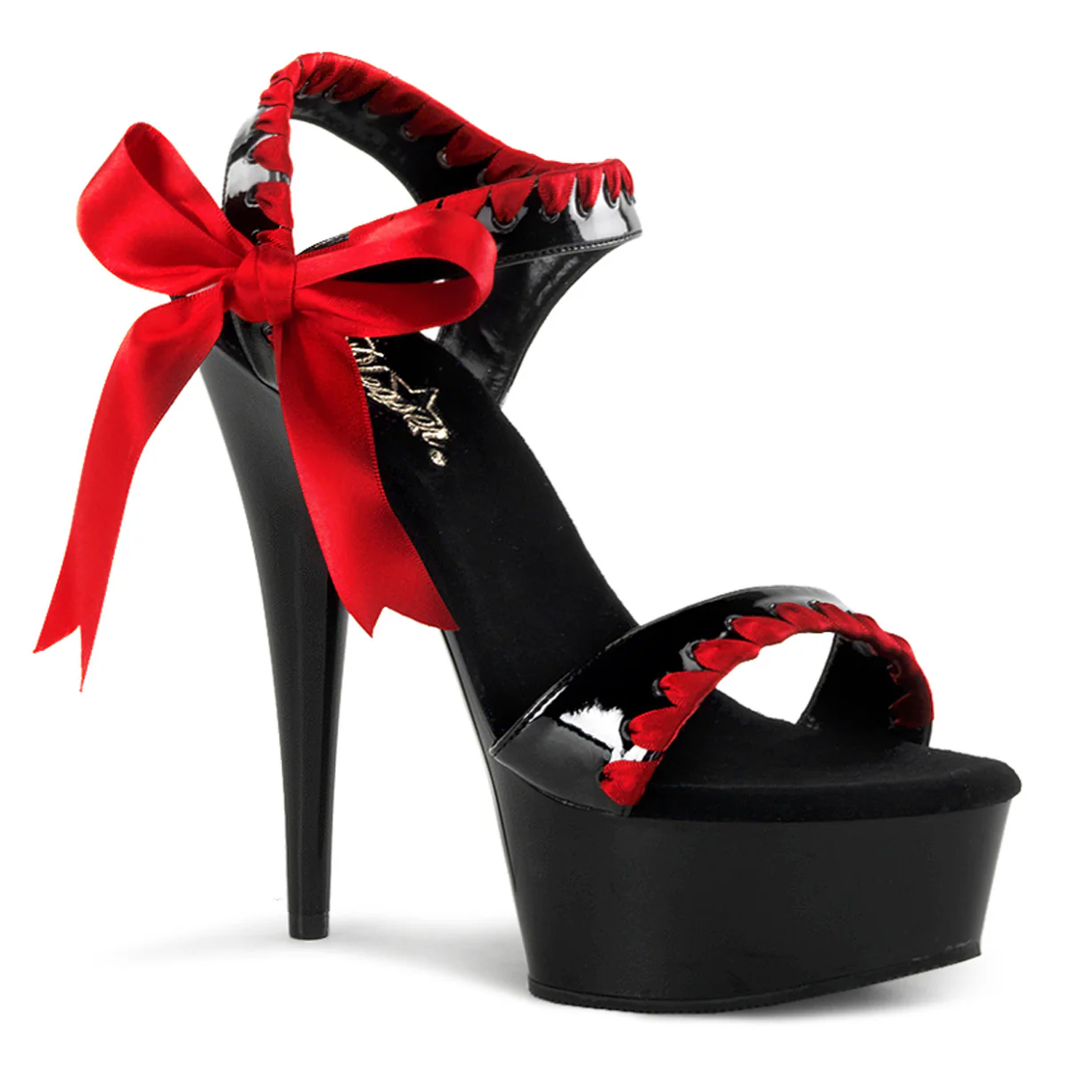 Black Red 6 Inch Pole Dance Platform Shoes -  Pleaser DELIGHT-615 - Image 6
