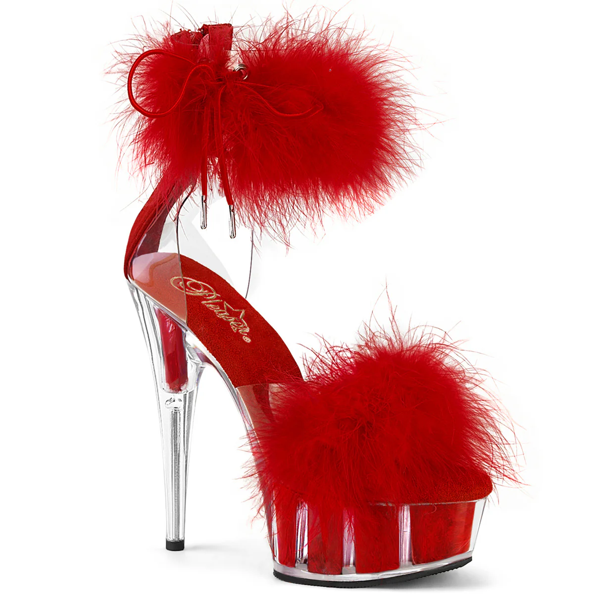 Red 6 Inch Fetish Dancer Platform Shoes - Pleaser DELIGHT-624F
