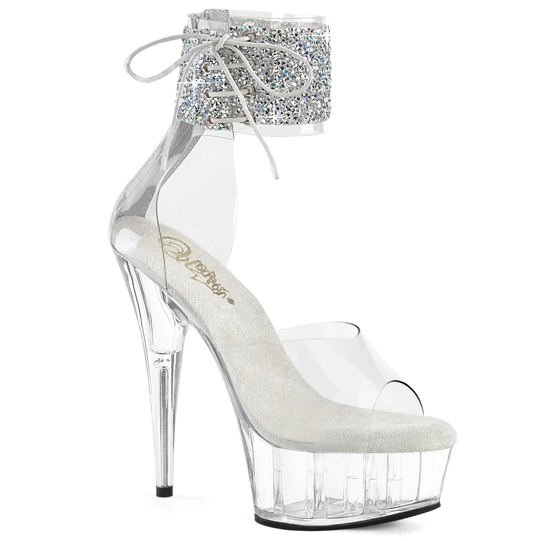 Clear 6 Inch Strippers Platform Shoes -  Pleaser DELIGHT-624RS-02