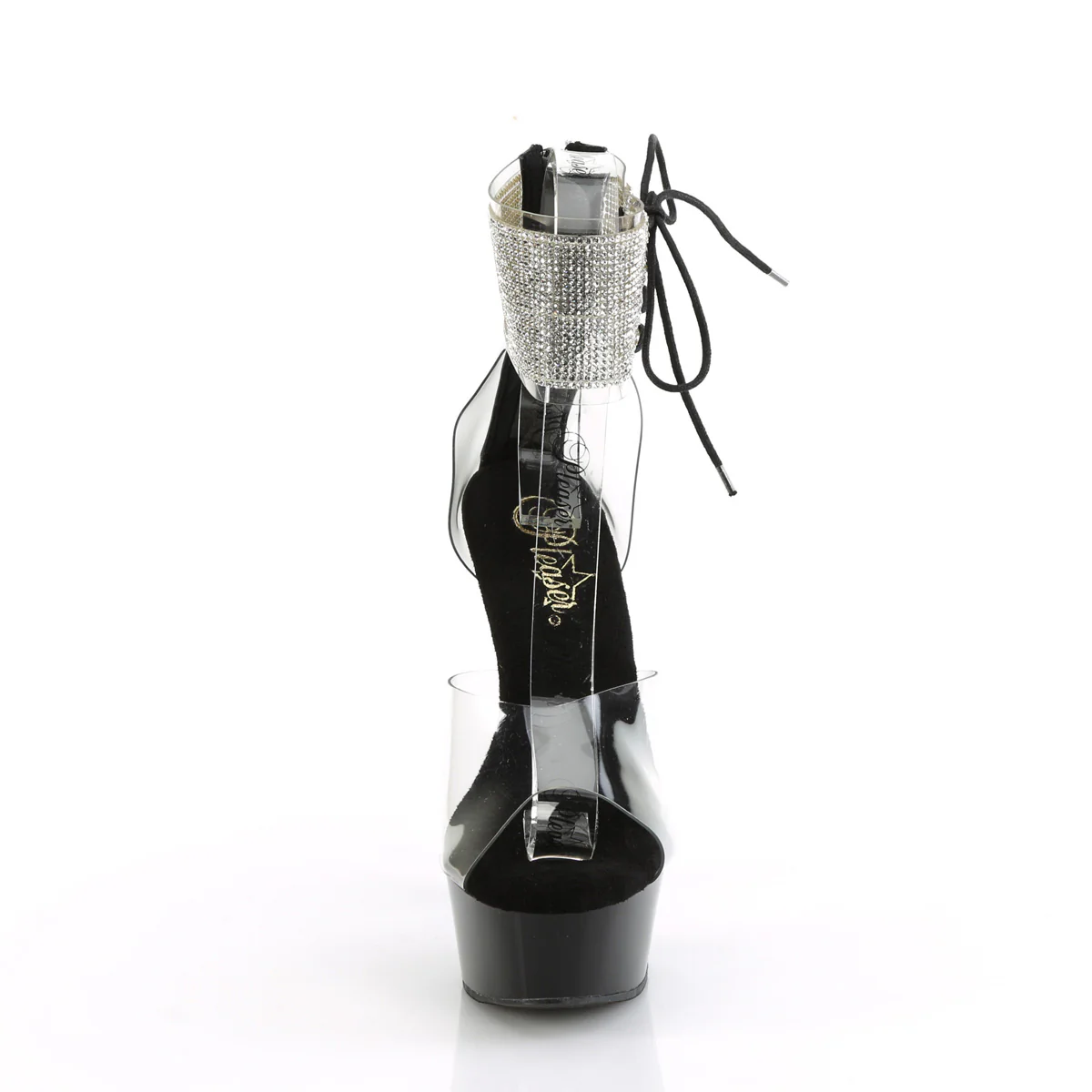Clear Black 6 Inch Pole Dance Platform Shoes -  Pleaser DELIGHT-624RS - Image 2
