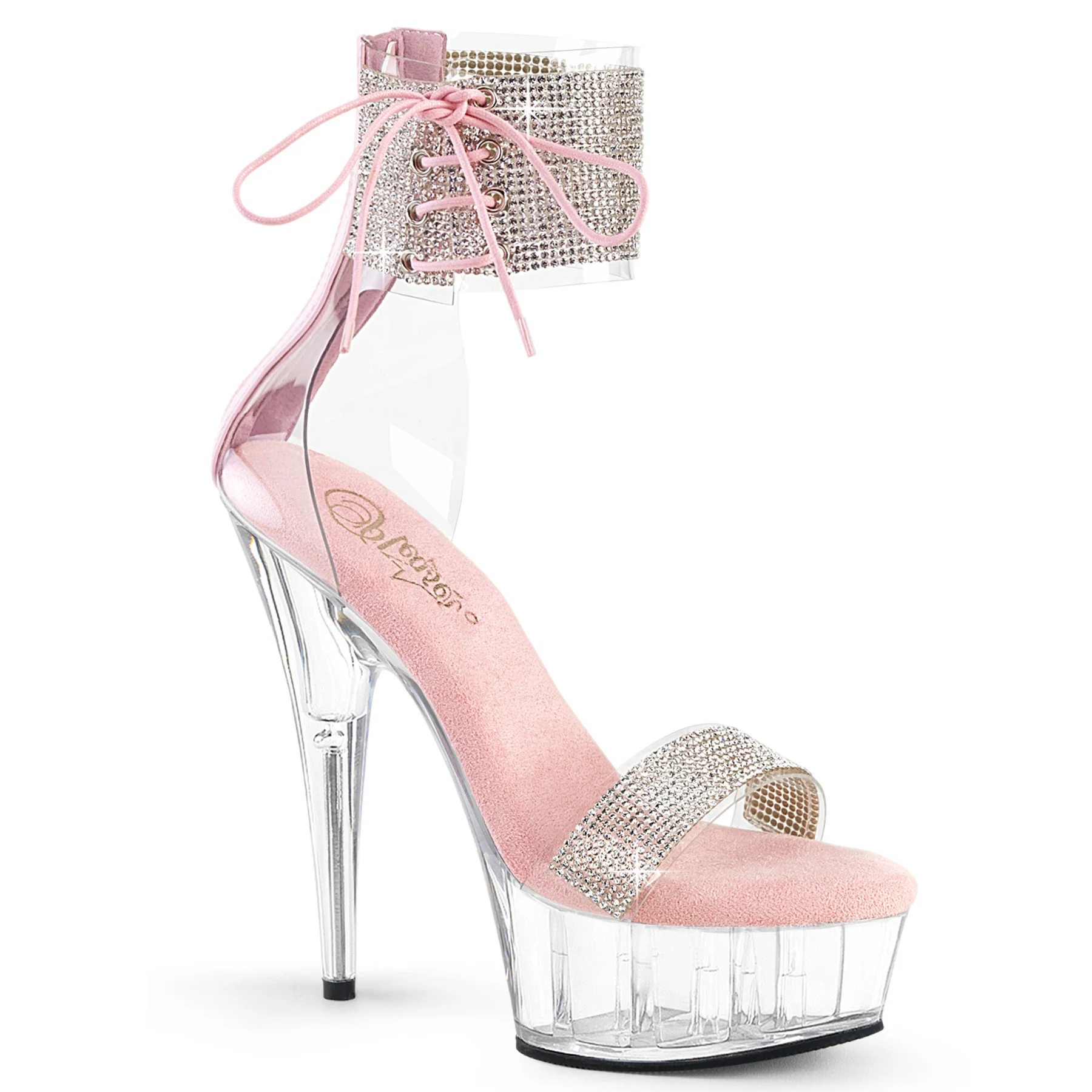 Baby Pink 6 Inch Pole Dancer Platform Shoes -  Pleaser DELIGHT-627RS