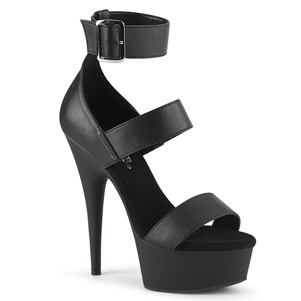 Black 6 Inch Pole Dance Platform Shoes - Pleaser DELIGHT-629
