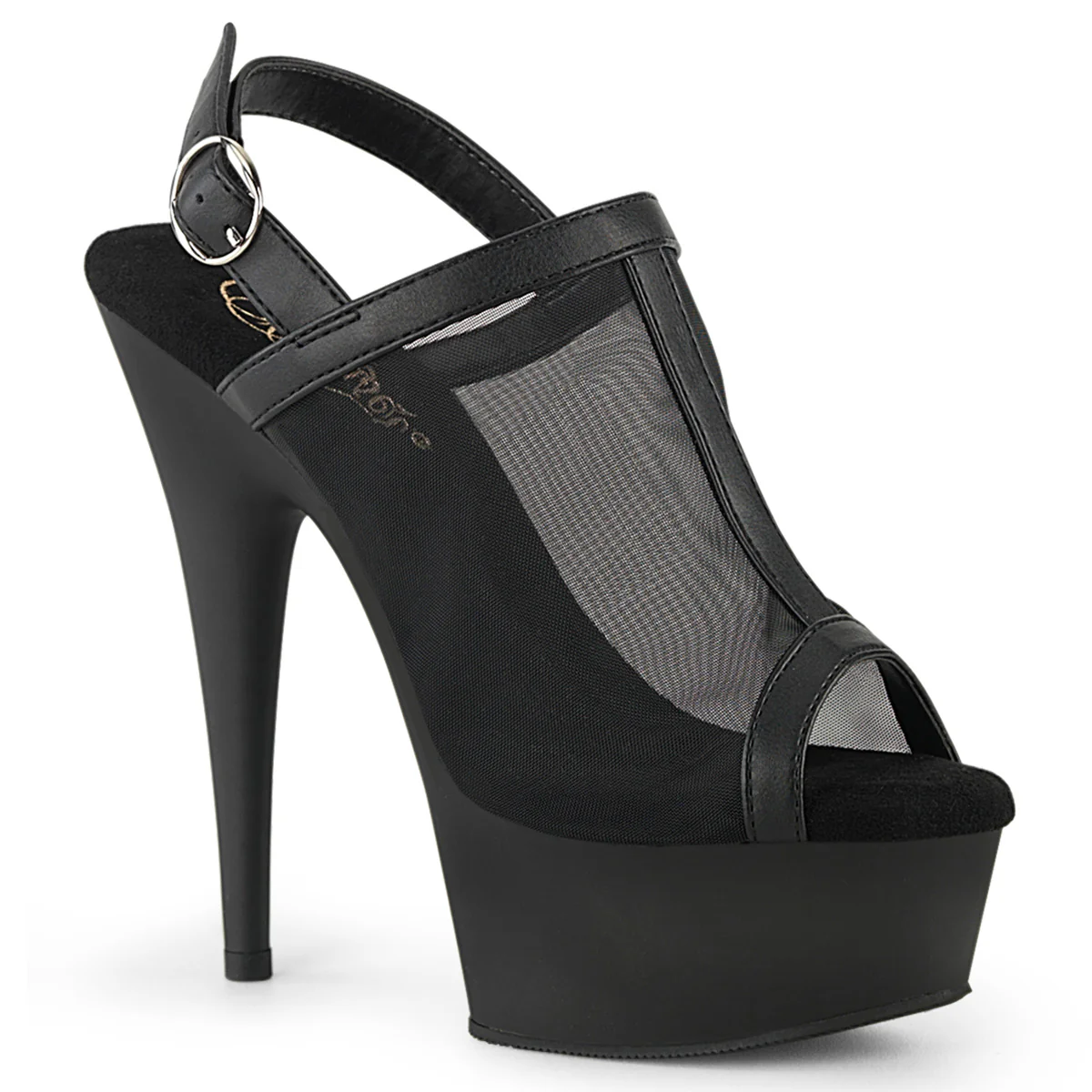 Black 6 Inch Strippers Platform Shoes - Pleaser DELIGHT-636