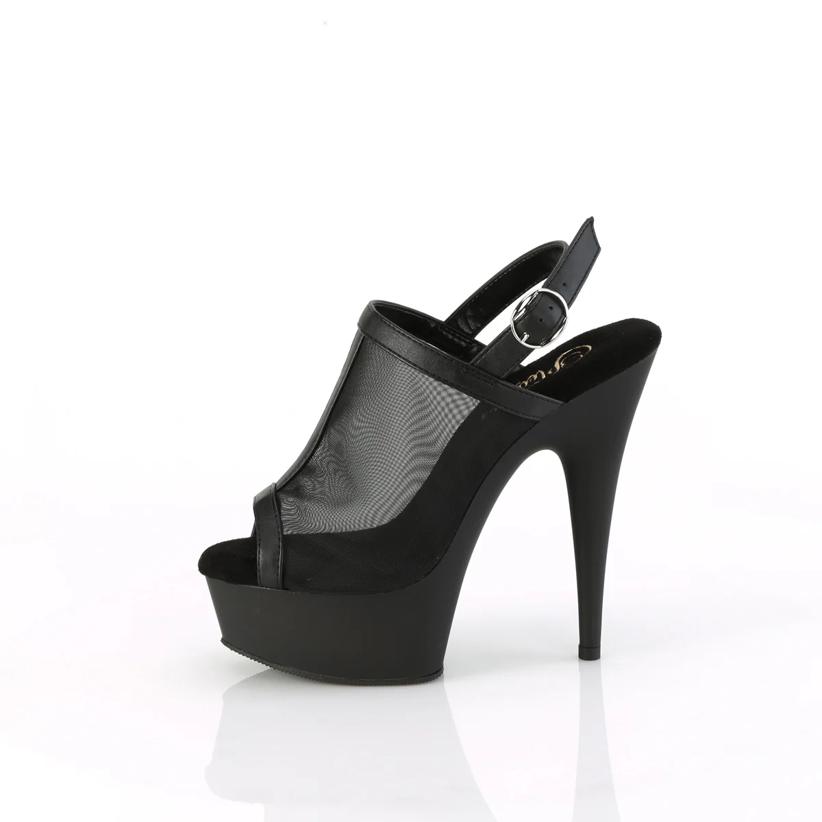 Black 6 Inch Strippers Platform Shoes - Pleaser DELIGHT-636 - Image 3