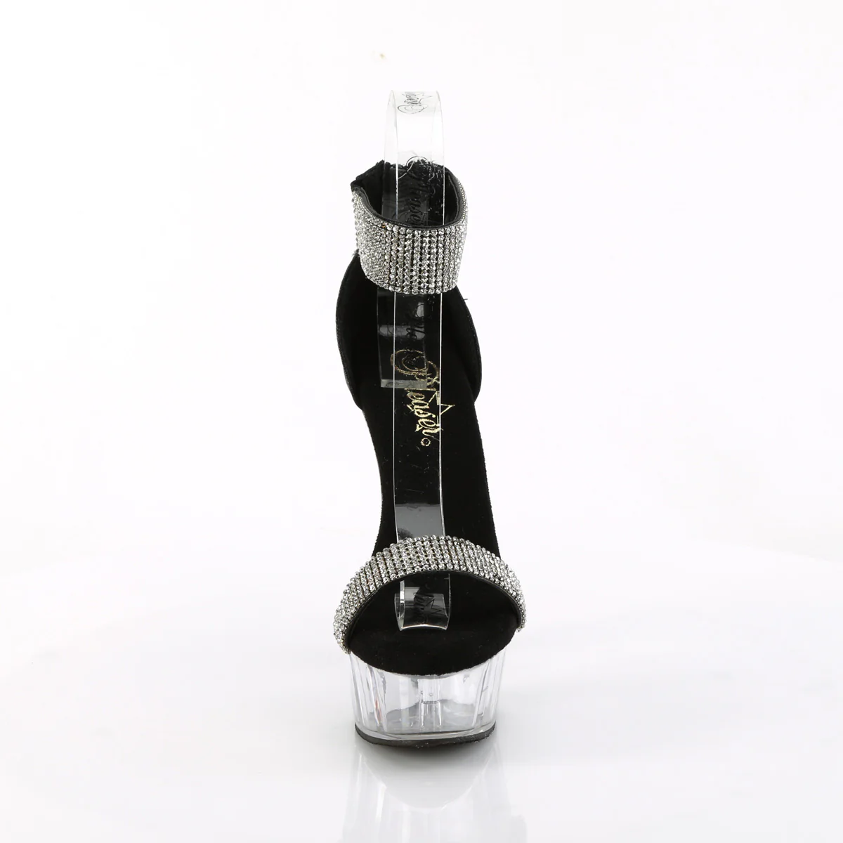 Black Fabric 6 Inch Pole Dance Platform Shoes -  Pleaser DELIGHT-641 - Image 2