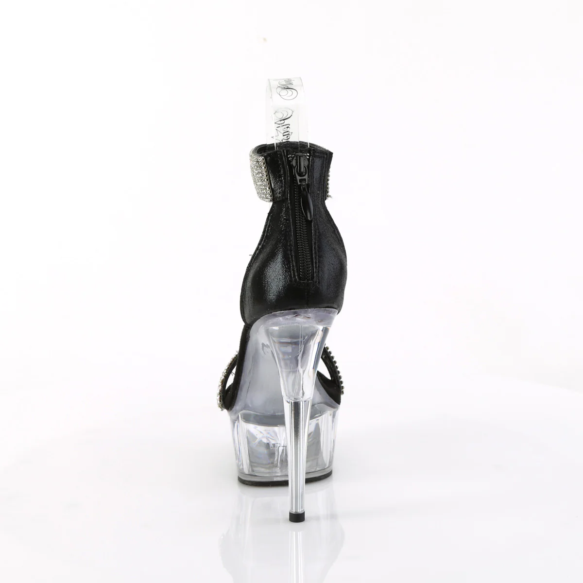 Black Fabric 6 Inch Pole Dance Platform Shoes -  Pleaser DELIGHT-641 - Image 4