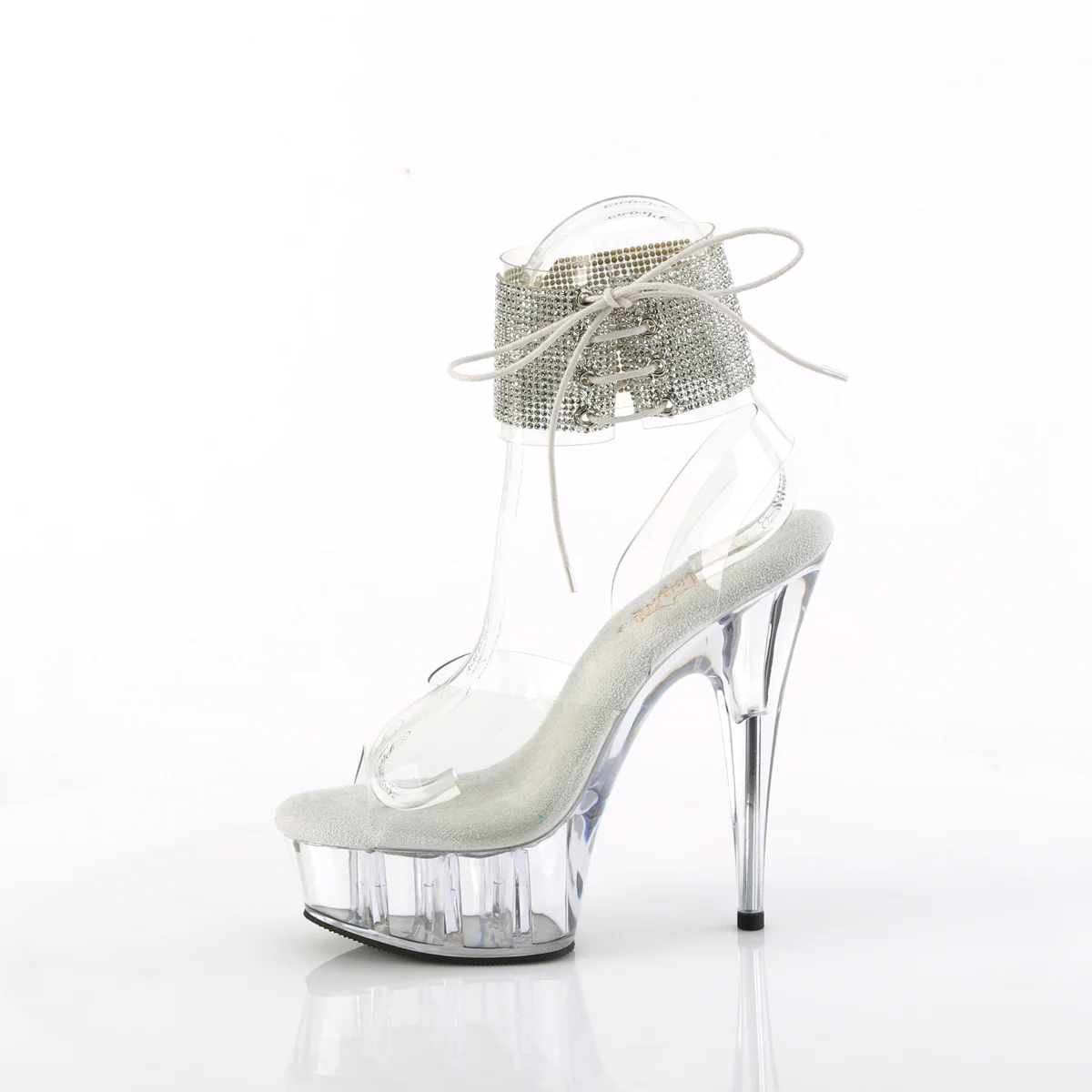Clear 6 Inch Pole Dancer Platform Shoes -  Pleaser DELIGHT-691-2RS - Image 3