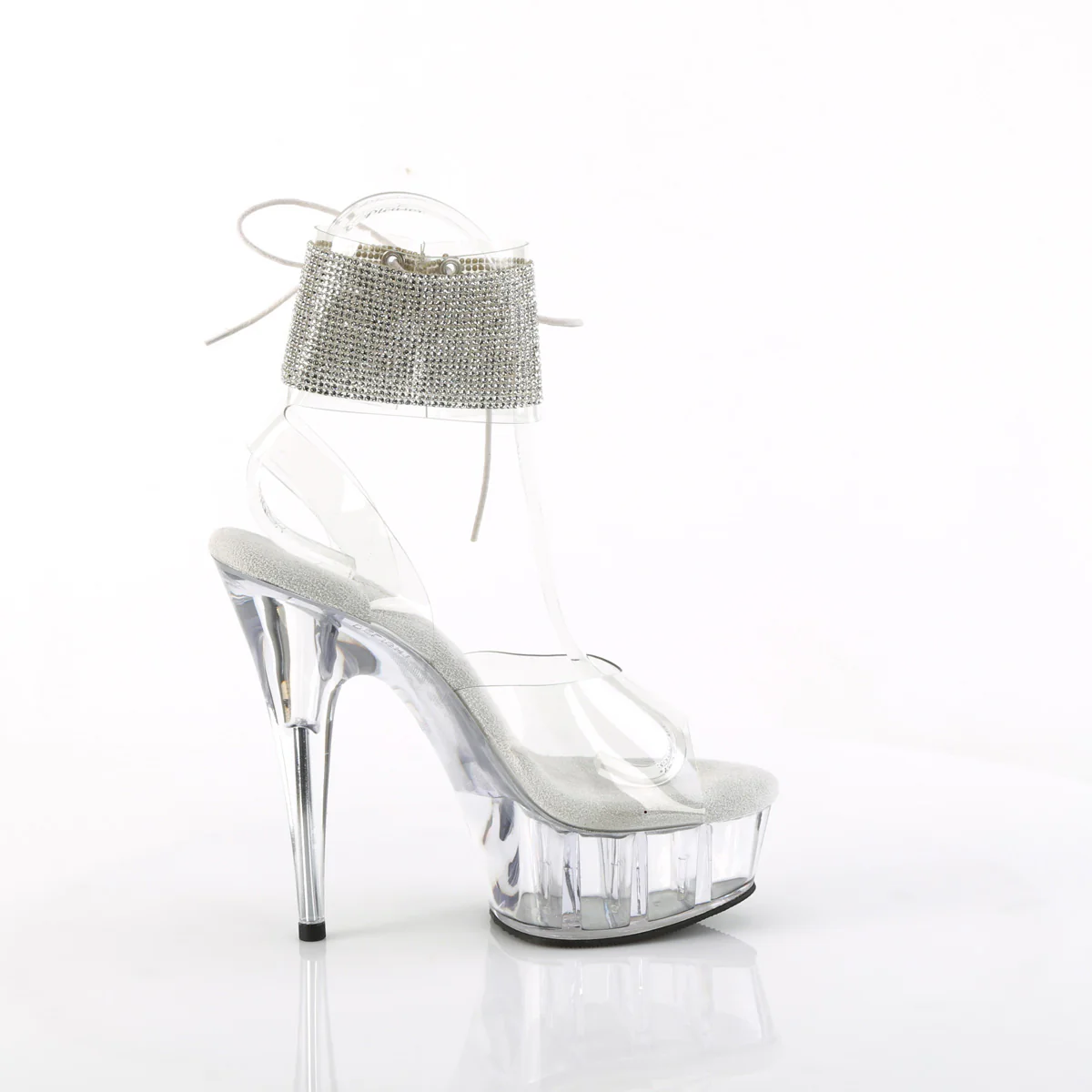 Clear 6 Inch Pole Dancer Platform Shoes -  Pleaser DELIGHT-691-2RS - Image 5