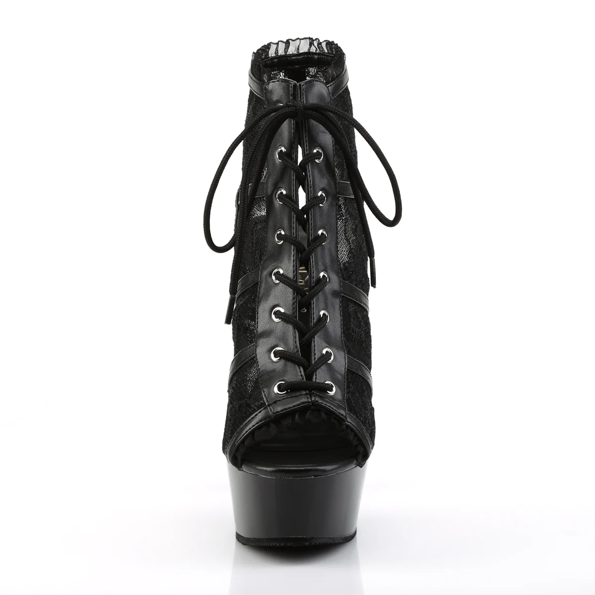 Black 6 Inch Pole Dance Platform Shoes -  Pleaser DELIGHT-696LC - Image 2