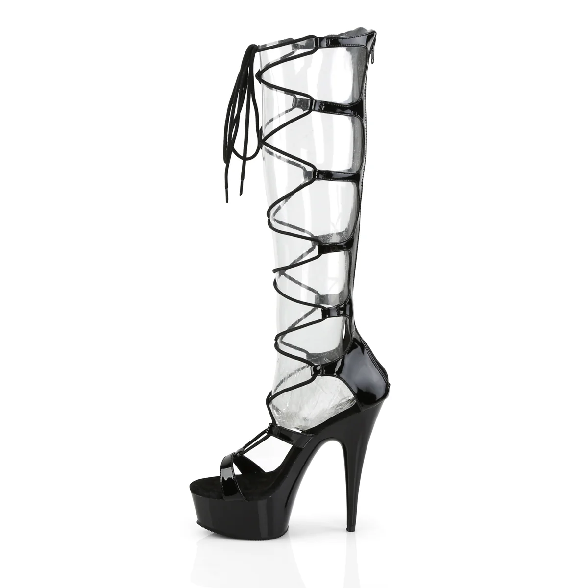 Black 6 Inch Strippers Platform Shoes - Pleaser DELIGHT-698 - Image 3