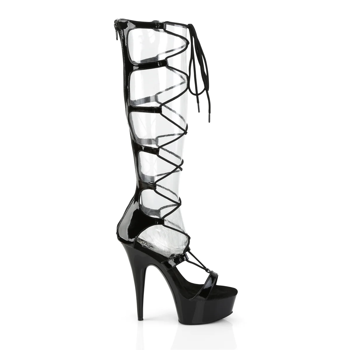 Black 6 Inch Strippers Platform Shoes - Pleaser DELIGHT-698 - Image 5