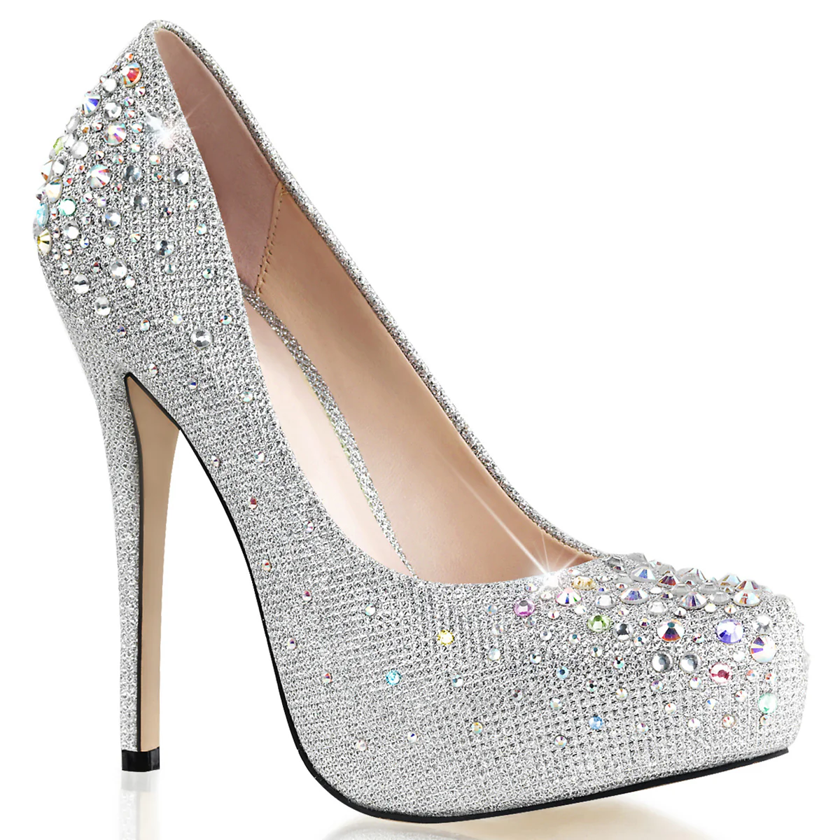 Silver 5 Inch Elegant Shoes -  Fabulicious DESTINY-06R - Image 6