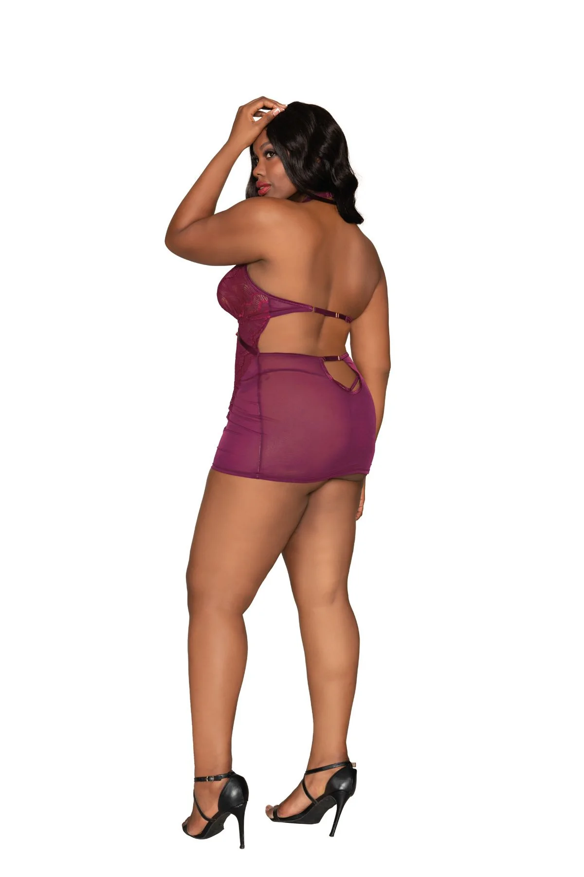 DG12446X Dreamgirl Plus Size Sexy Lingerie Sheer Lace Chemises - Image 2