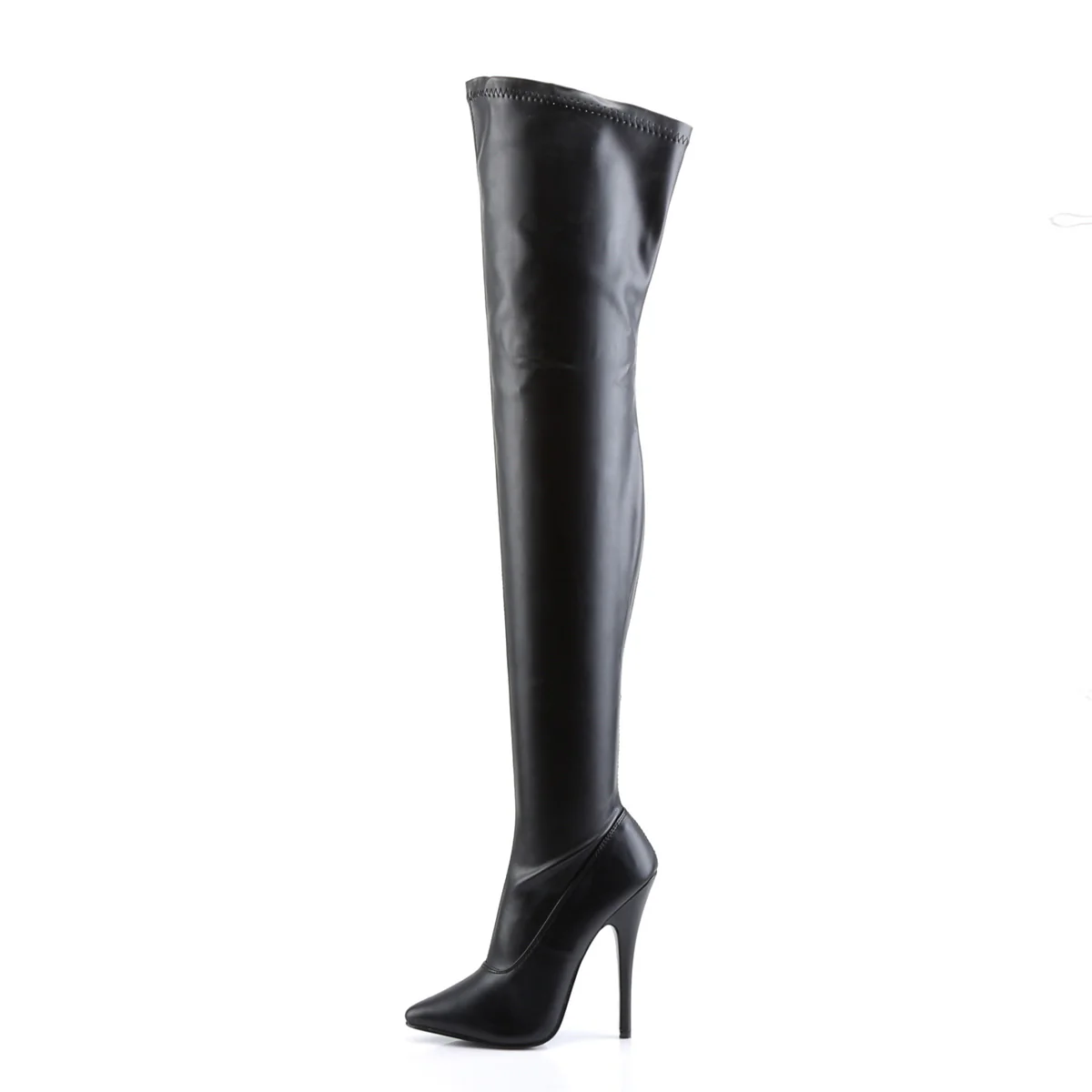 Black PU 6 Inch Fetish Heels - Devious DOMINA-3000 - Image 3