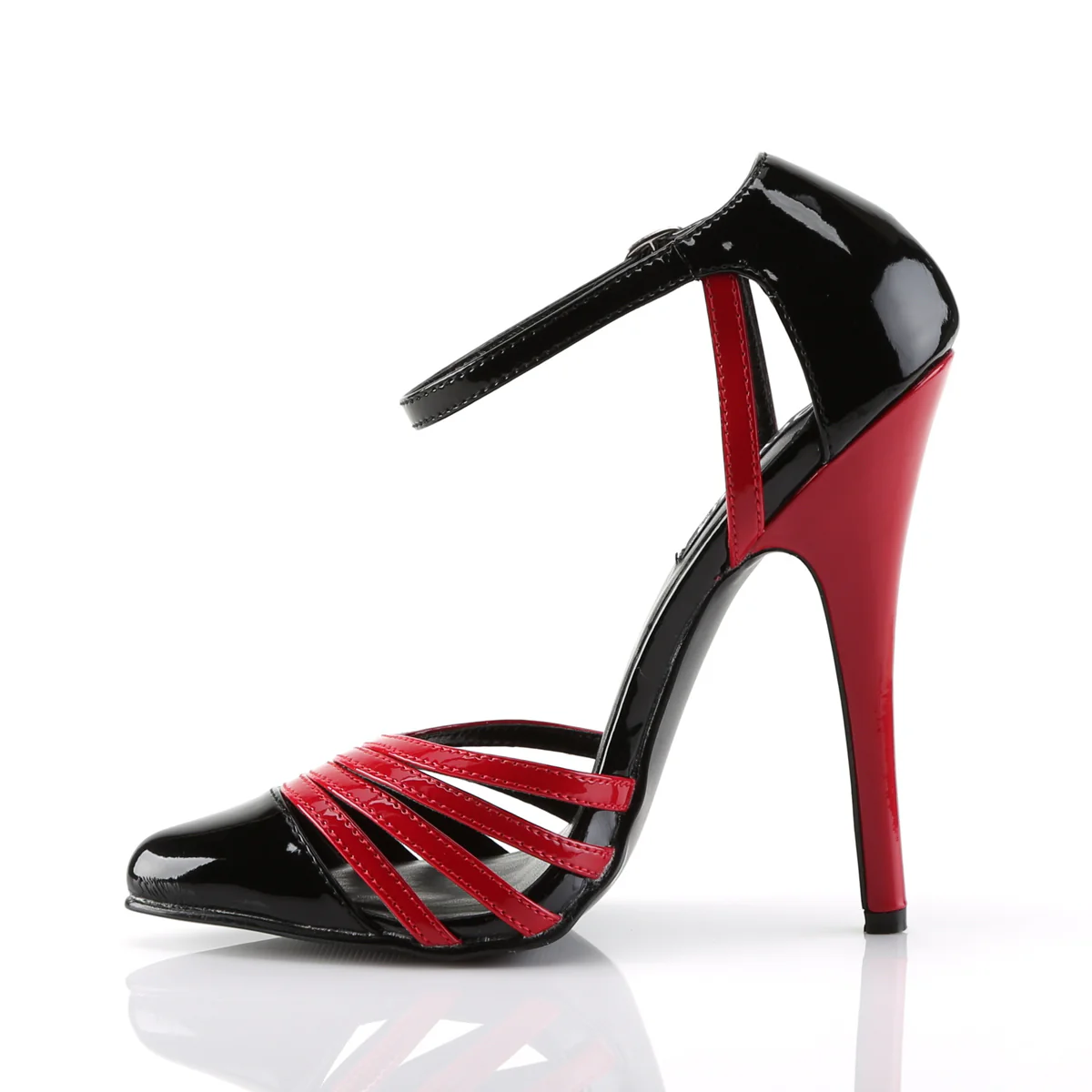 Black Red 6 Inch Fetish Heels -  Devious DOMINA-412 - Image 3