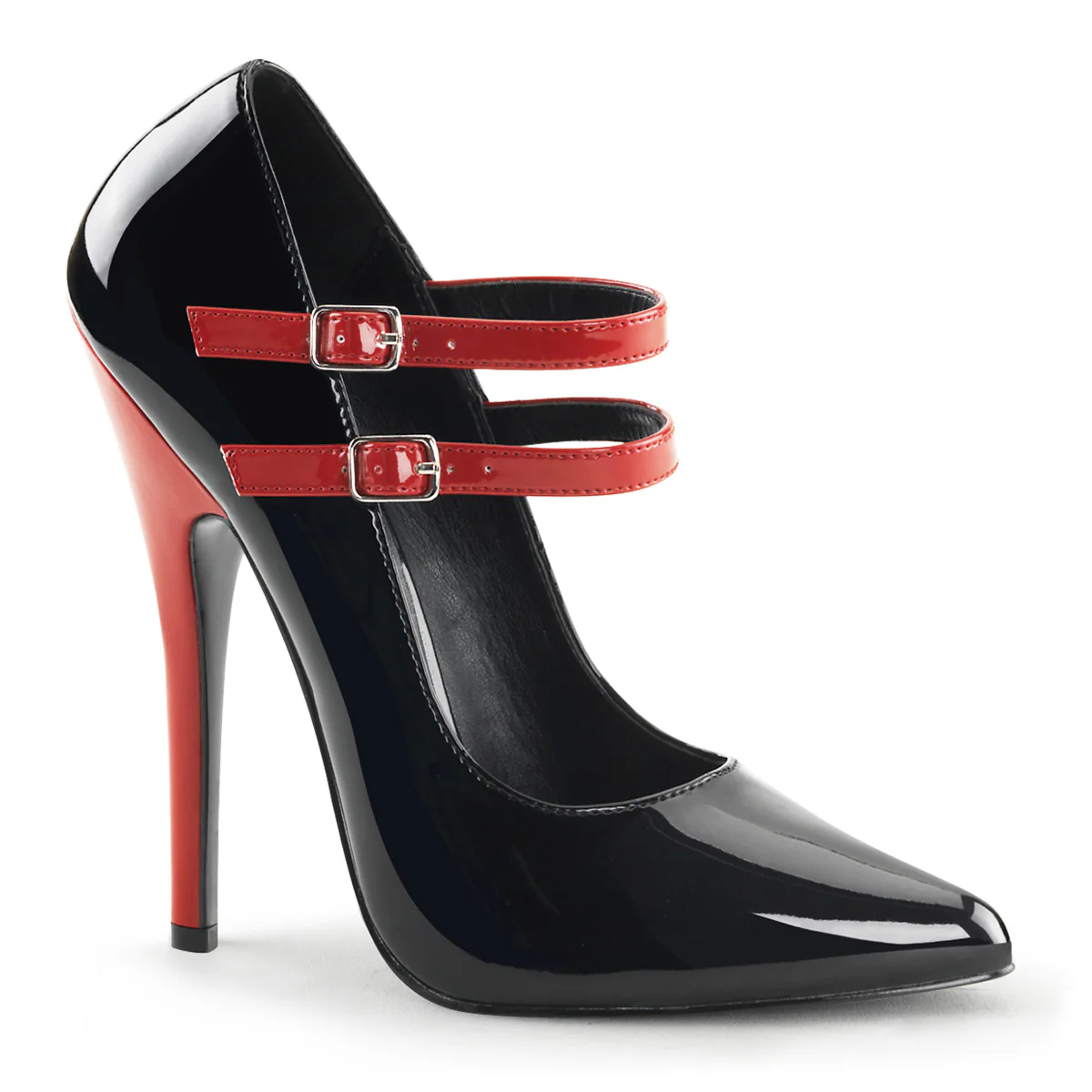 Black Red 6 Inch Fetish Heels - Devious DOMINA-442