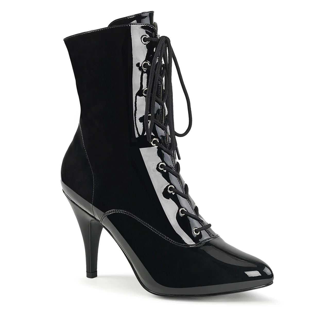 Black 4 Inch Fetish Ankle Boots - Pleaser Pink Label DREAM-1020