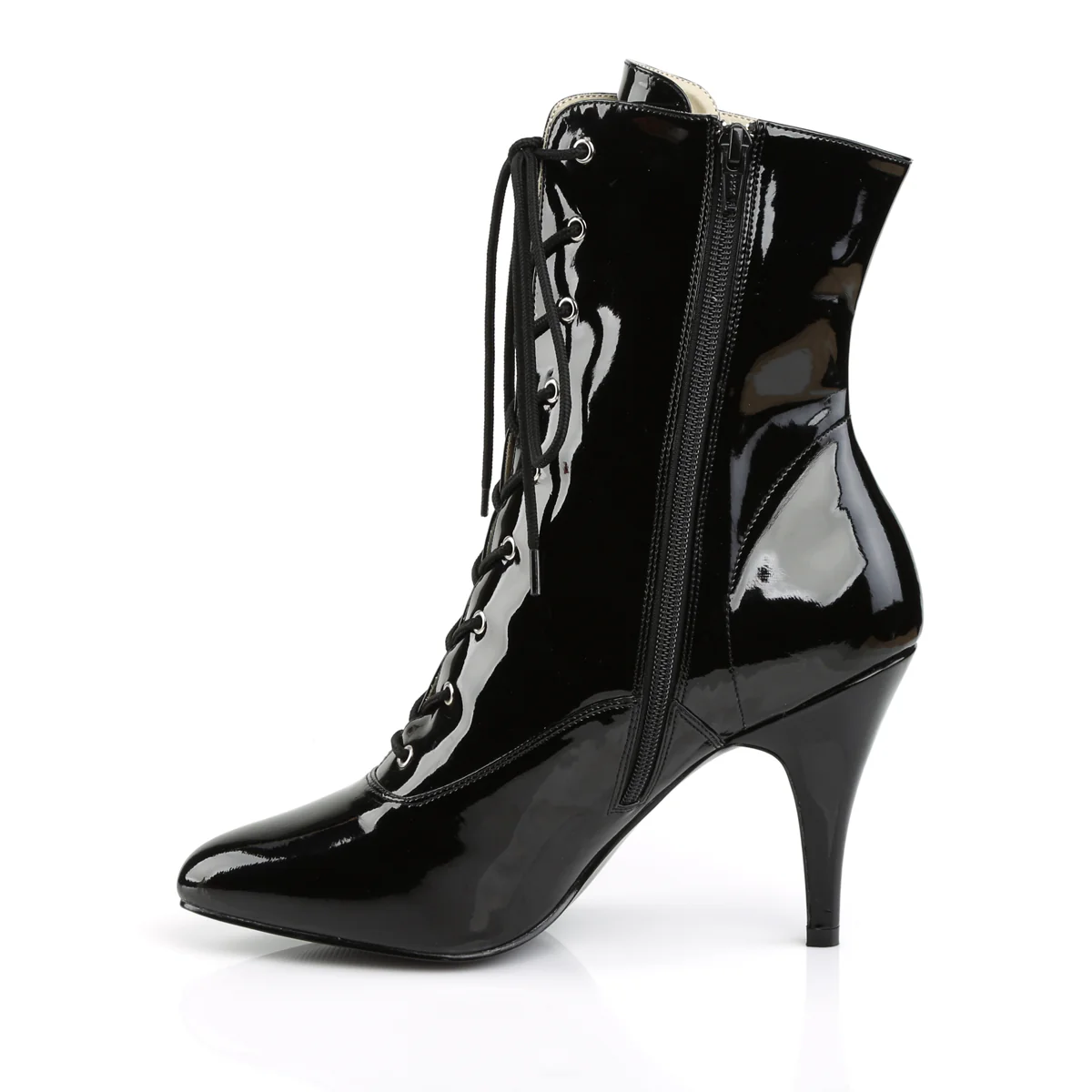 Black 4 Inch Fetish Ankle Boots - Pleaser Pink Label DREAM-1020 - Image 3