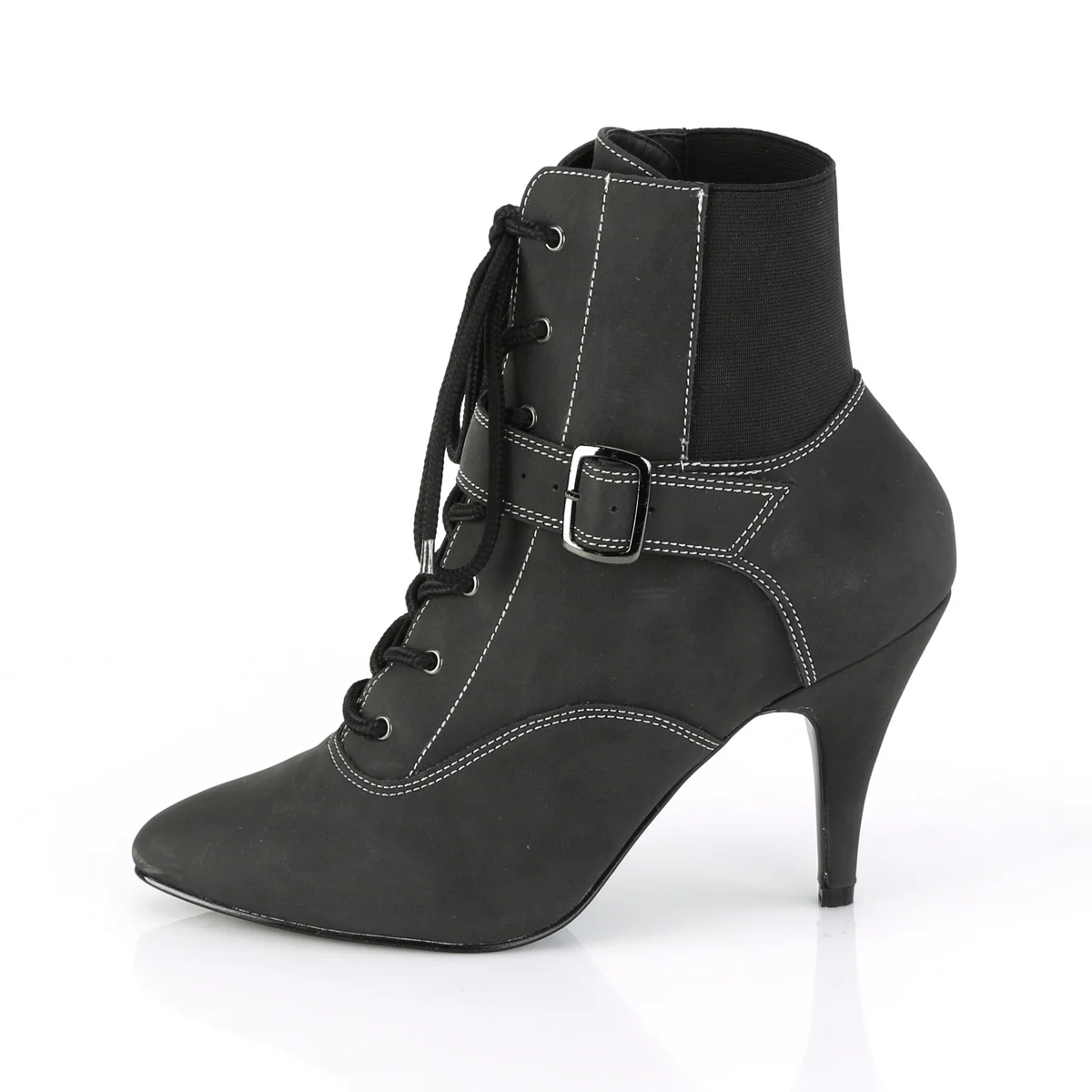 Black 4 Inch Fetish Ankle Boots - Pleaser Pink Label DREAM-1022 - Image 3