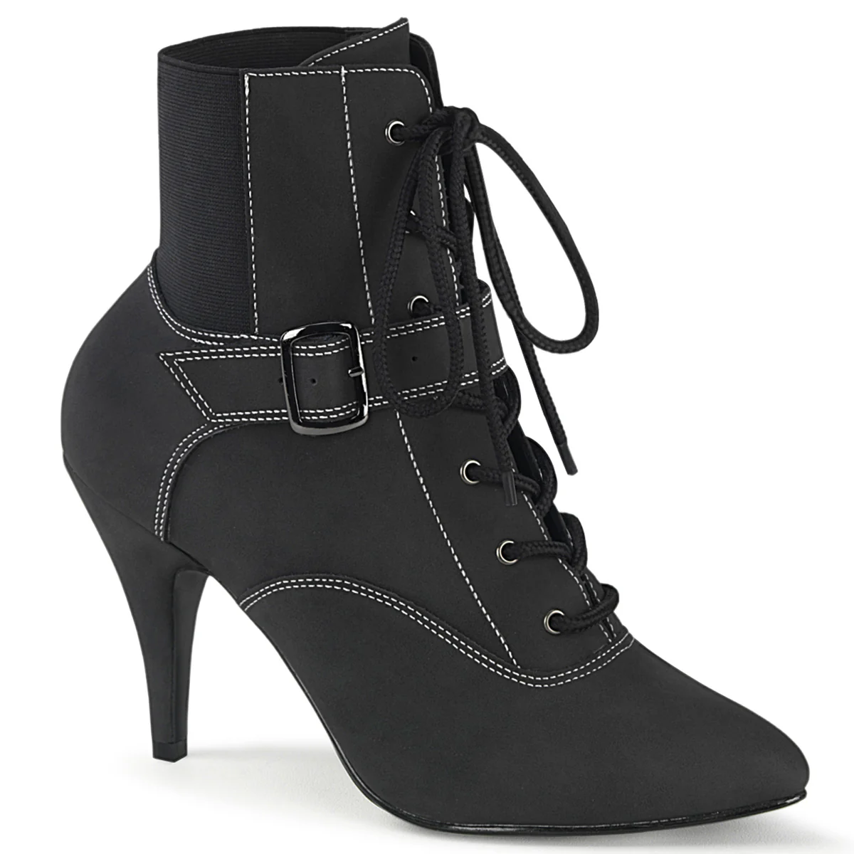 Black 4 Inch Fetish Ankle Boots - Pleaser Pink Label DREAM-1022 - Image 6