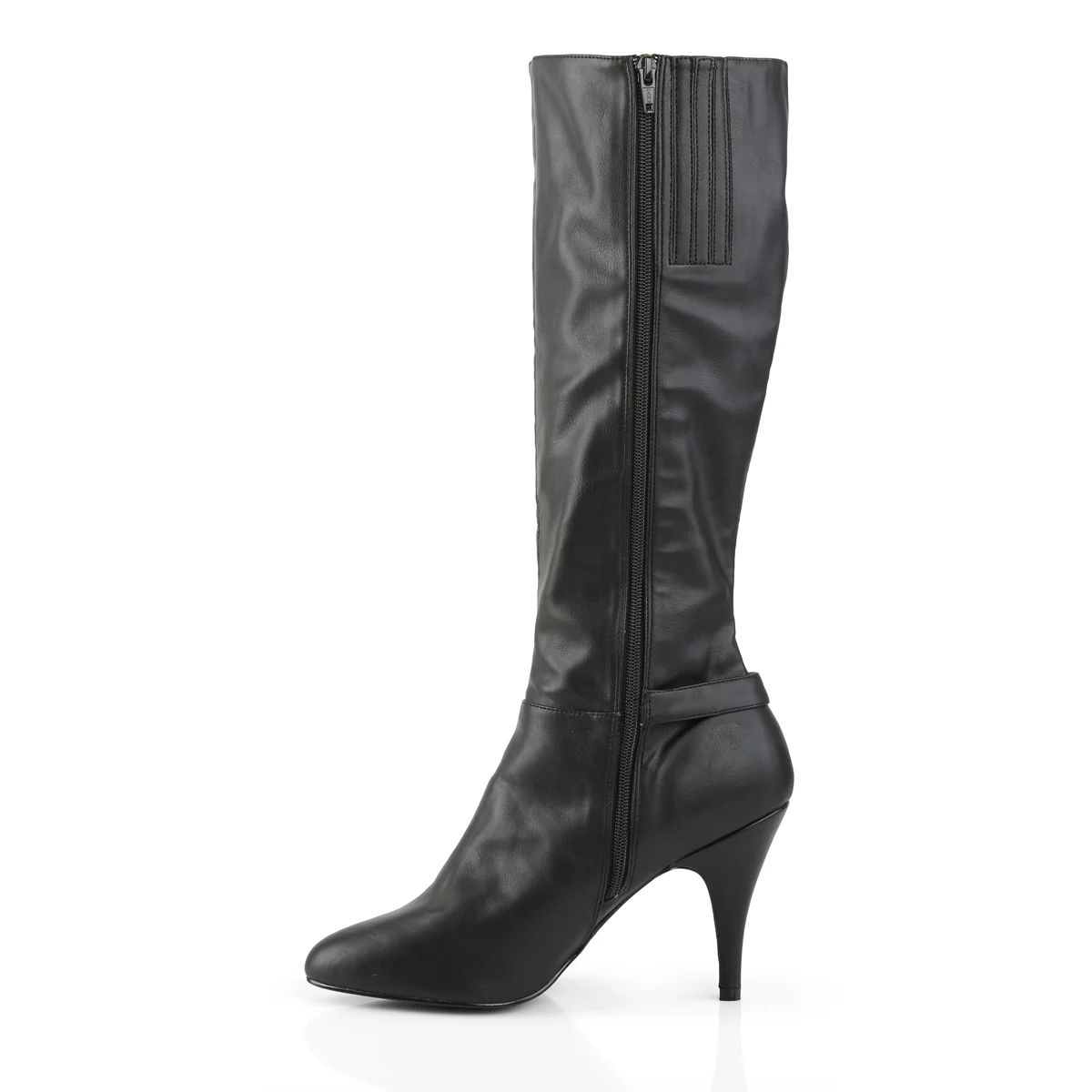 DREAM-2030 Pleaser Large Size Ladies Shoes 4 Inch Heel Black Boots - Image 3