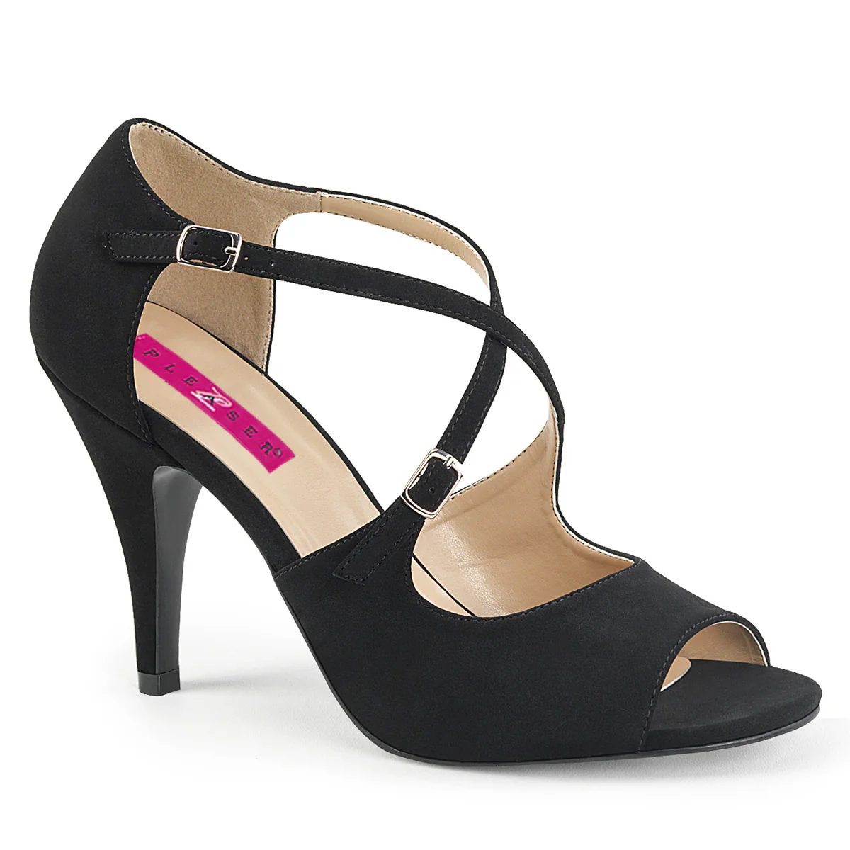 Black 4 Inch Fetish High Heels - Pleaser Pink Label DREAM-412