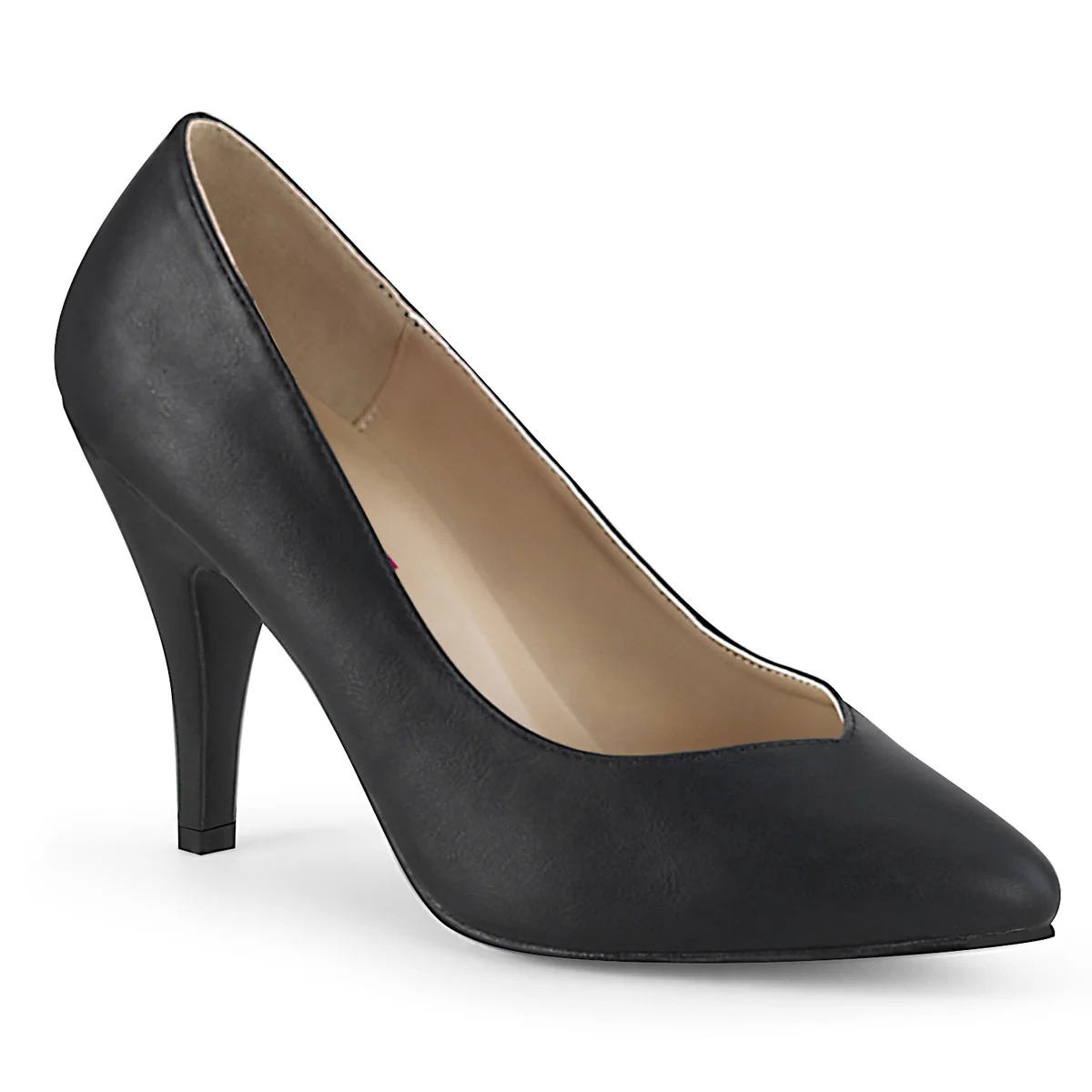 Black 4 Inch Sexy Wide High Heels - Pleaser Pink Label DREAM-420W