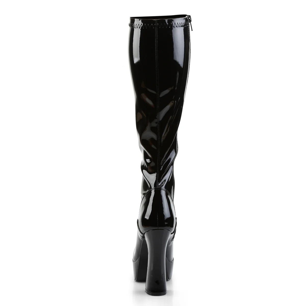 Black Patent 5 Inch Retro Knee High Boots - Pleaser ELECTRA-2000Z - Image 4