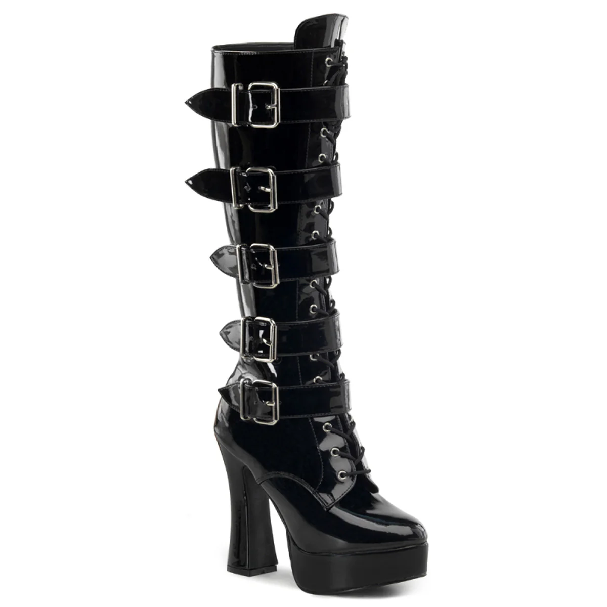 Black 5 Inch Sexy Gogo Knee High Boots -  Pleaser ELECTRA-2042 - Image 6