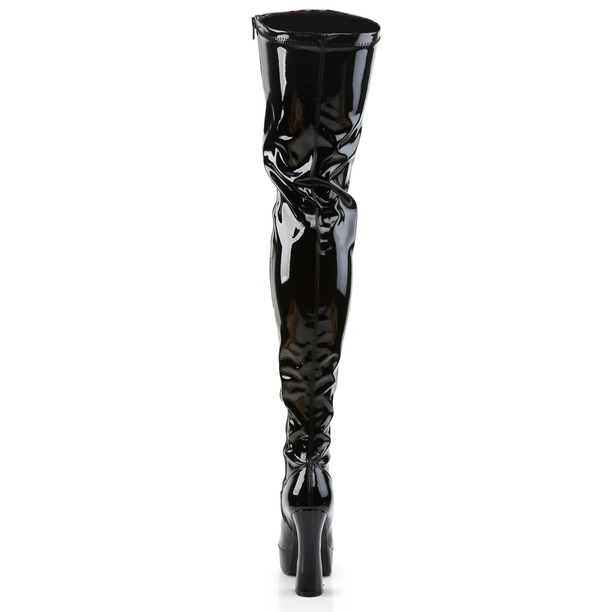 Black Patent 5 Inch Disco Platforms Thigh Boots - Pleaser ELECTRA-3000Z - Image 4