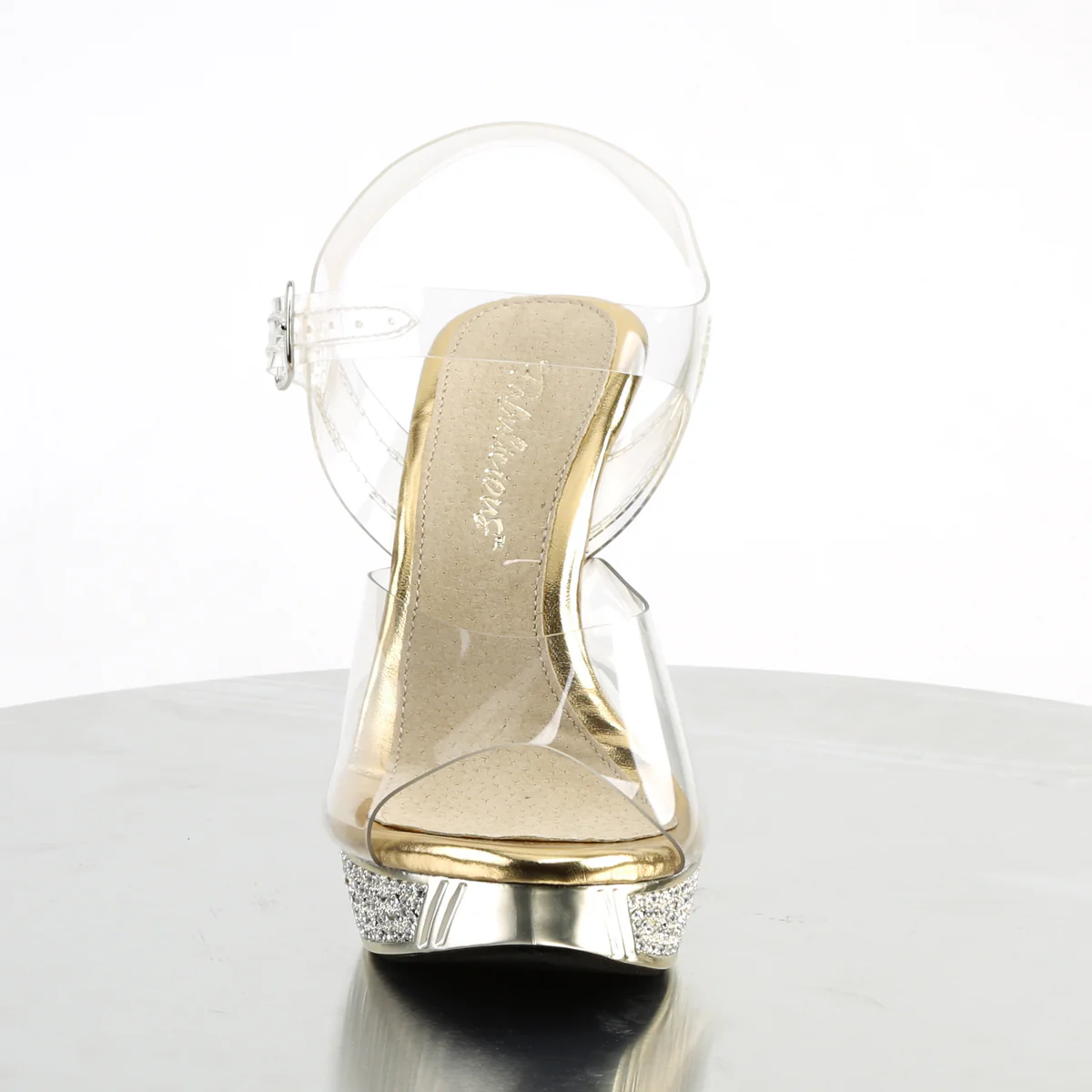 Gold Chrome 4.5 Inch Posing Shoes -  Fabulicious ELEGANT-408 - Image 2