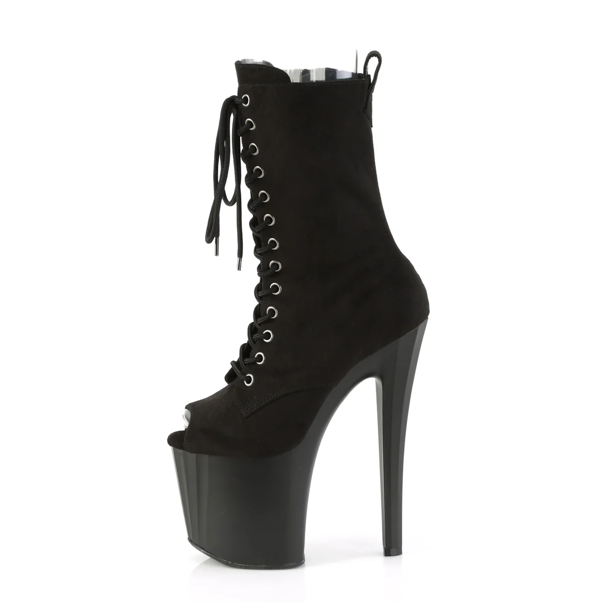 Black 8 Inch Exotic Dance Ankle Boots - Pleaser ENCHANT-1041FS - Image 3