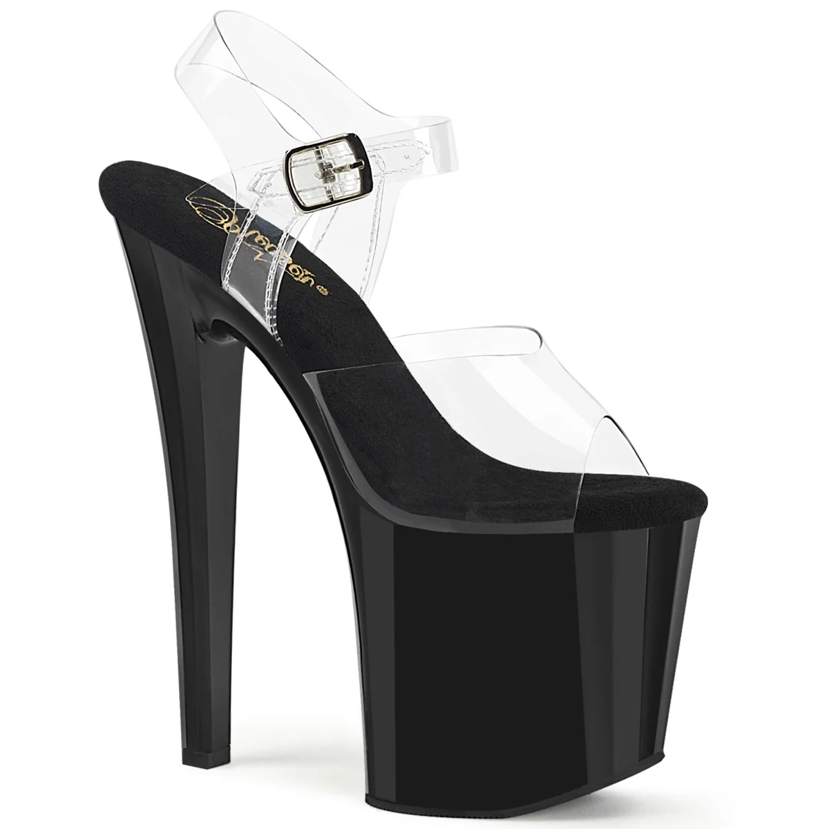 Clear Black 8 Inch Pole Dance Ankle Boots - Pleaser ENCHANT-708