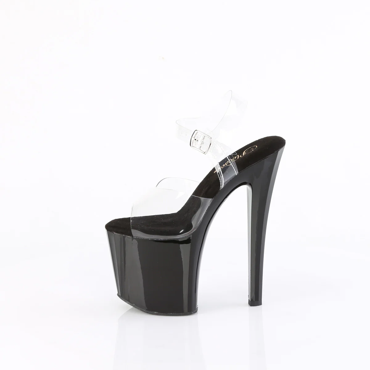 Clear Black 8 Inch Pole Dance Ankle Boots - Pleaser ENCHANT-708 - Image 3