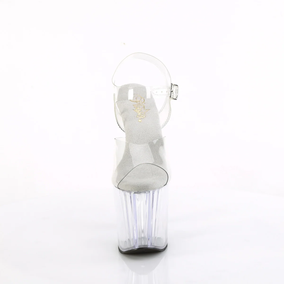Clear 8 Inch Glitter Platform Ankle Boots -  Pleaser ENCHANT-708 - Image 2