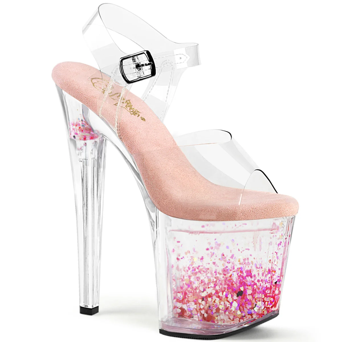Clear Pink 8 Inch Pole Dance Ankle Boots - Pleaser ENCHANT-708AQUA-03