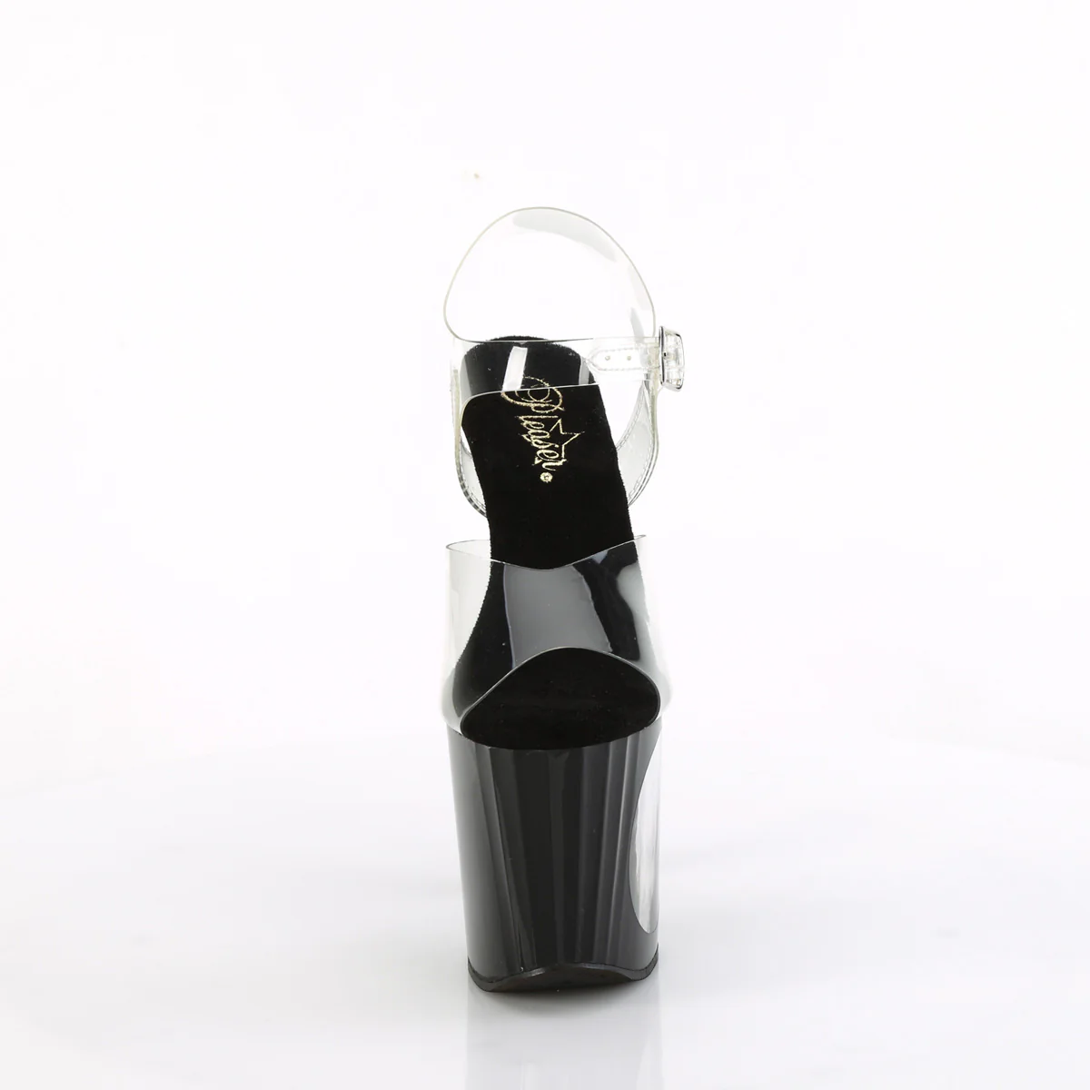 Black Silver Glitter 8 Inch Lap Dance Ankle Boots - Pleaser ENCHANT-708LT-CIRCLE - Image 2