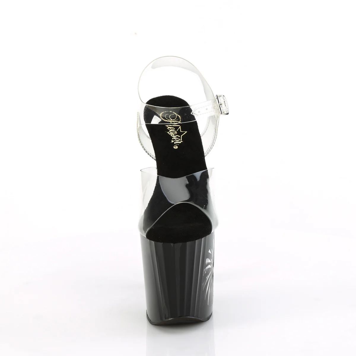 Black Silver Glitter 8 Inch Platform Ankle Boots - Pleaser ENCHANT-708LT-PINWHE - Image 2